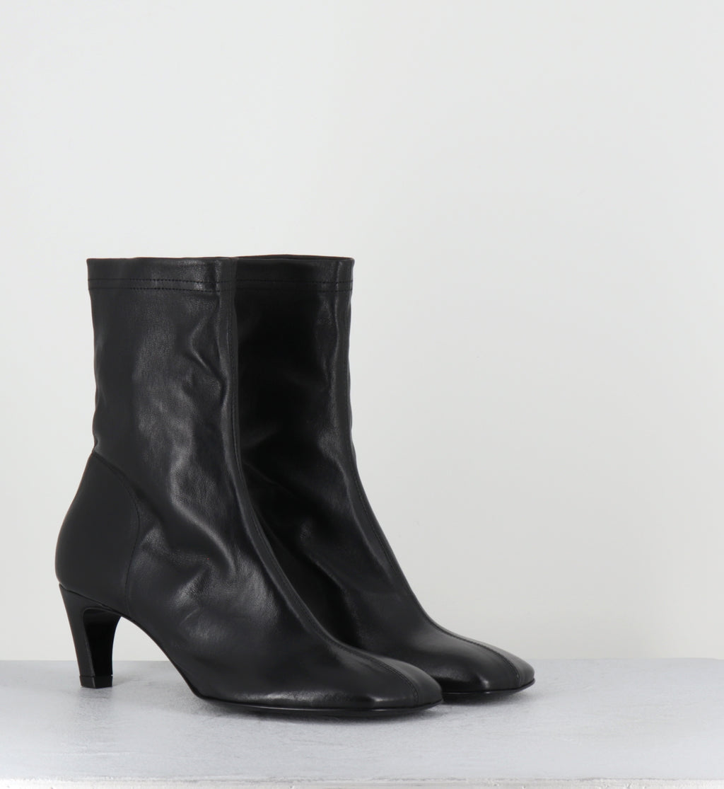 Boots en cuir noir stretch - E4644-1 NAPPA EL NERO