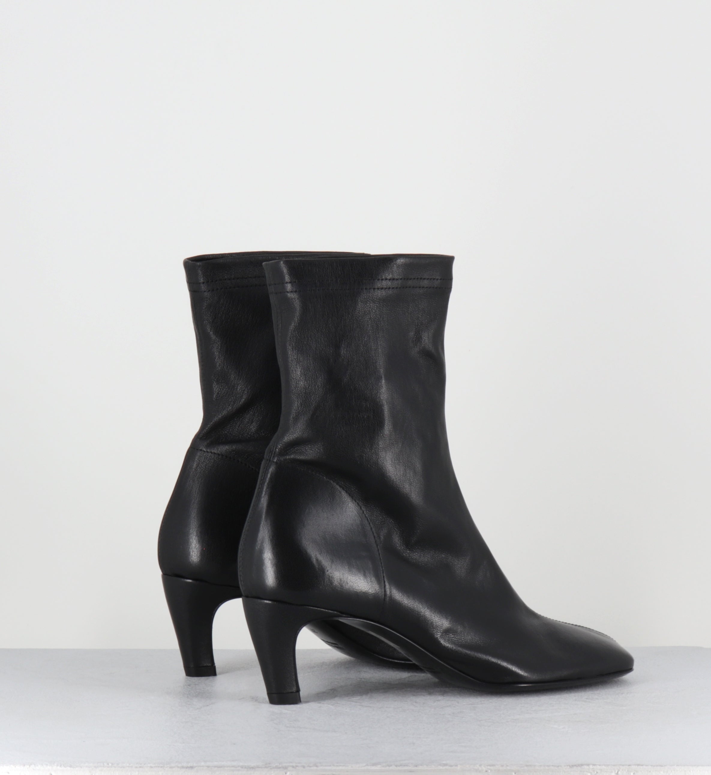 Boots en cuir noir stretch - E4644-1 NAPPA EL NERO