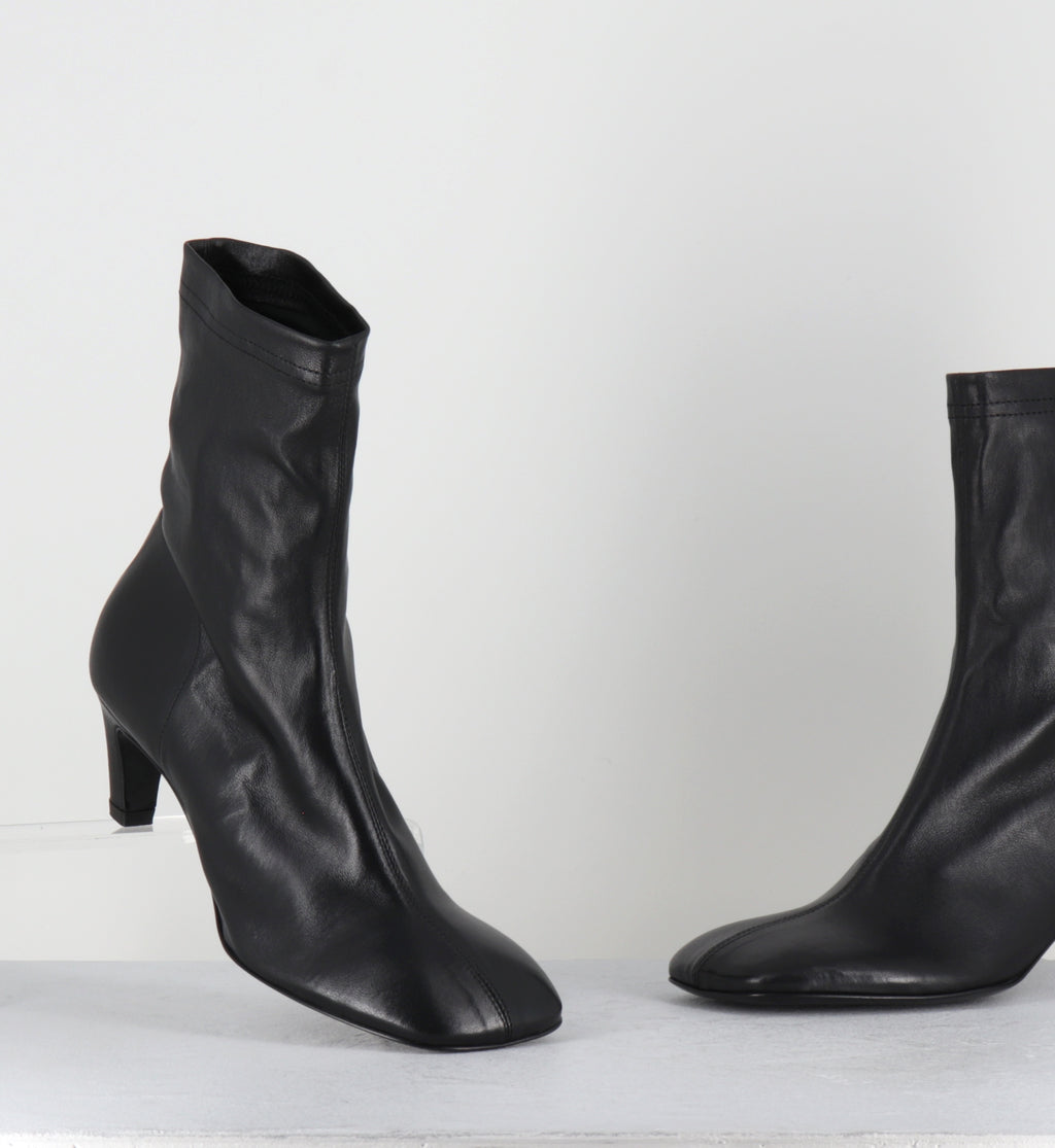 Boots en cuir noir stretch - E4644-1 NAPPA EL NERO
