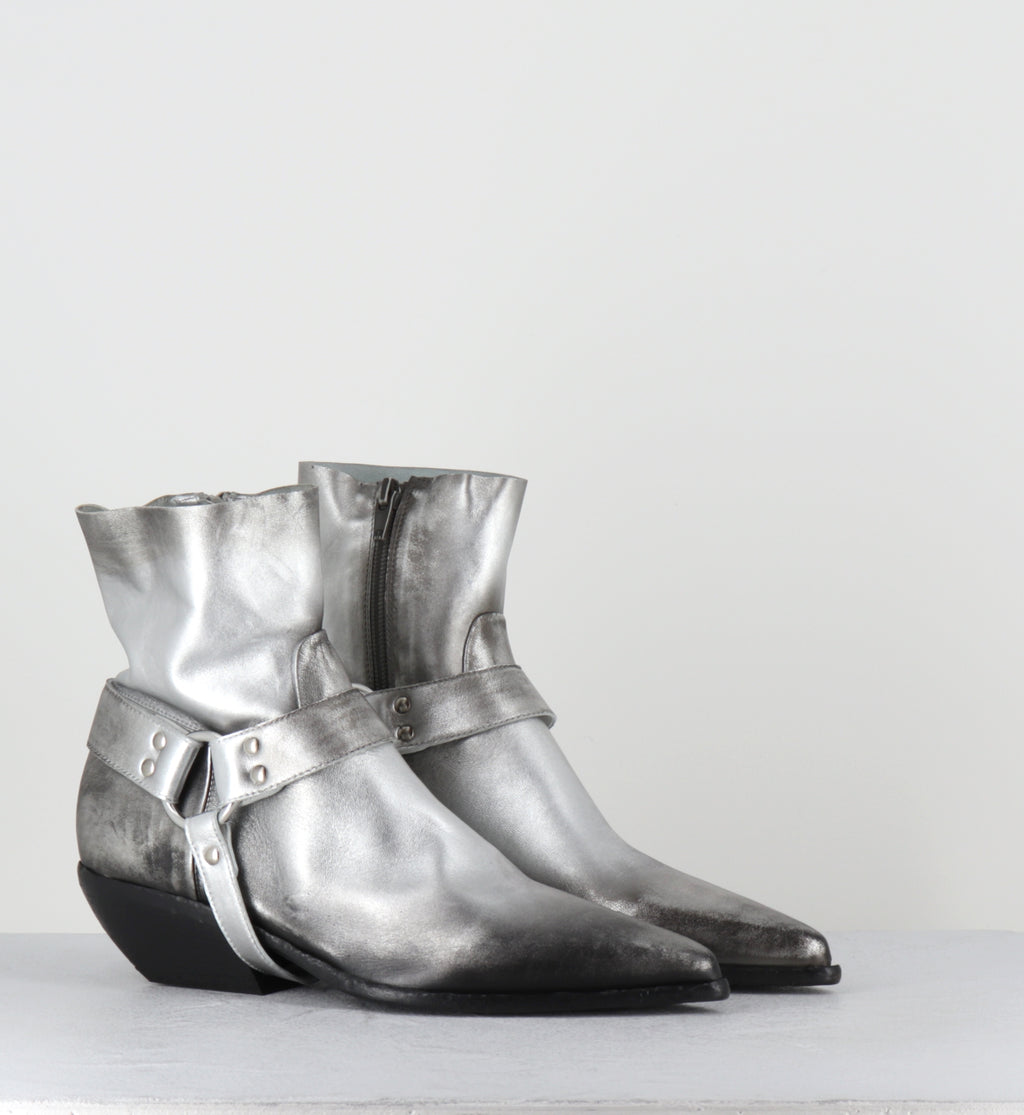 Santiag en cuir argent mors - E4924 BITTER ARGENTO