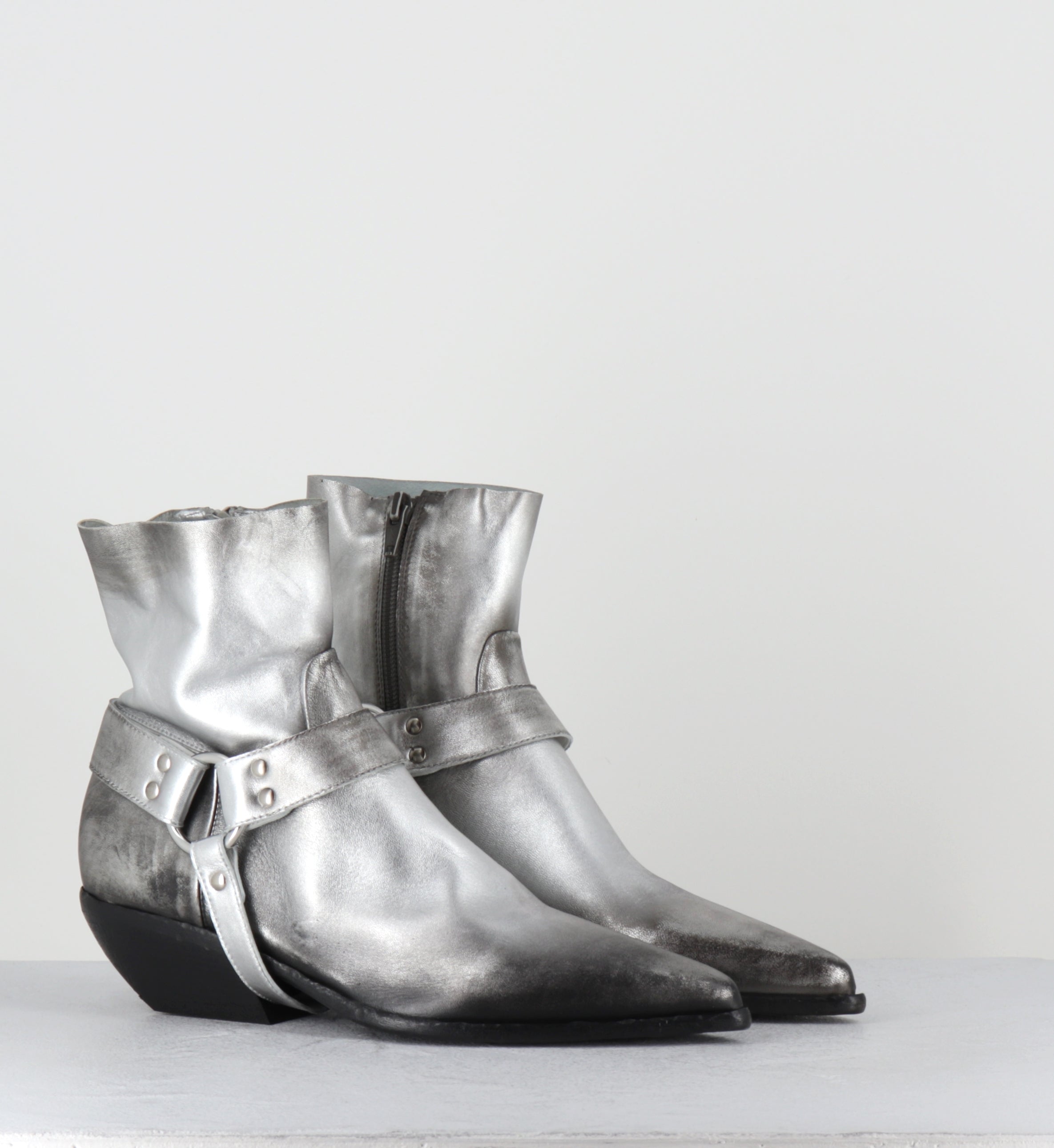 Santiag en cuir argent mors - E4924 BITTER ARGENTO