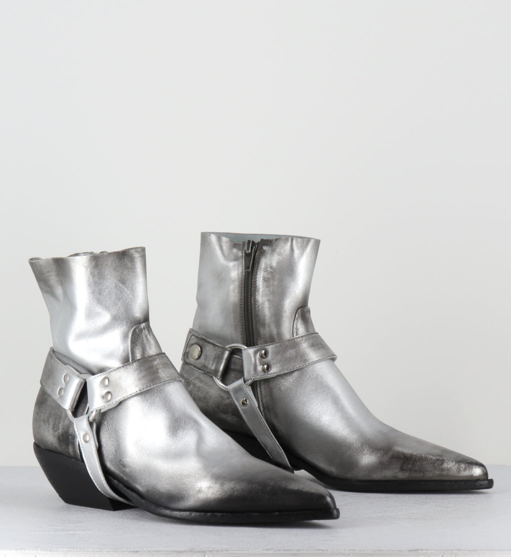 Santiag en cuir argent mors - E4924 BITTER ARGENTO