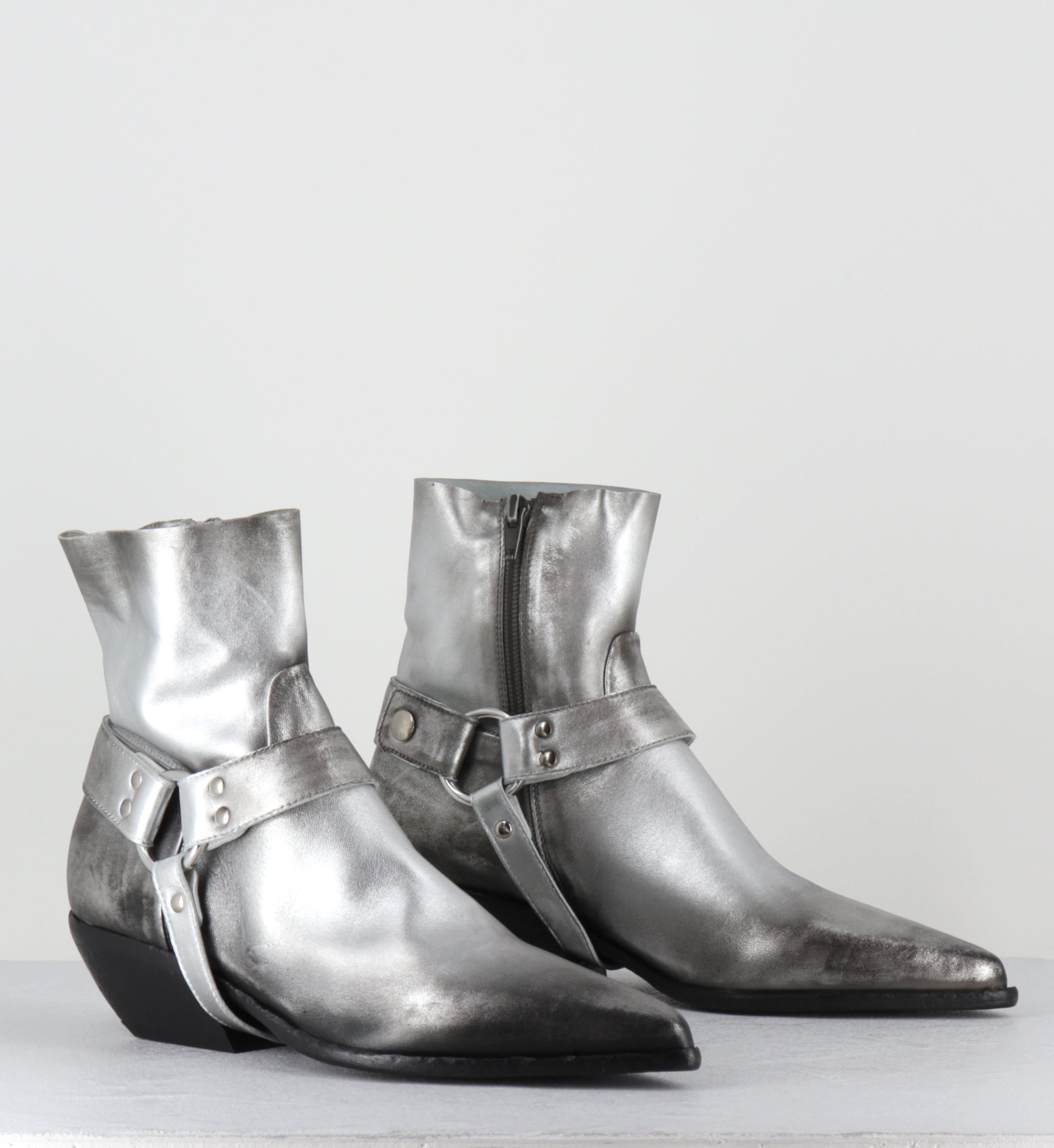 Santiag en cuir argent mors - E4924 BITTER ARGENTO