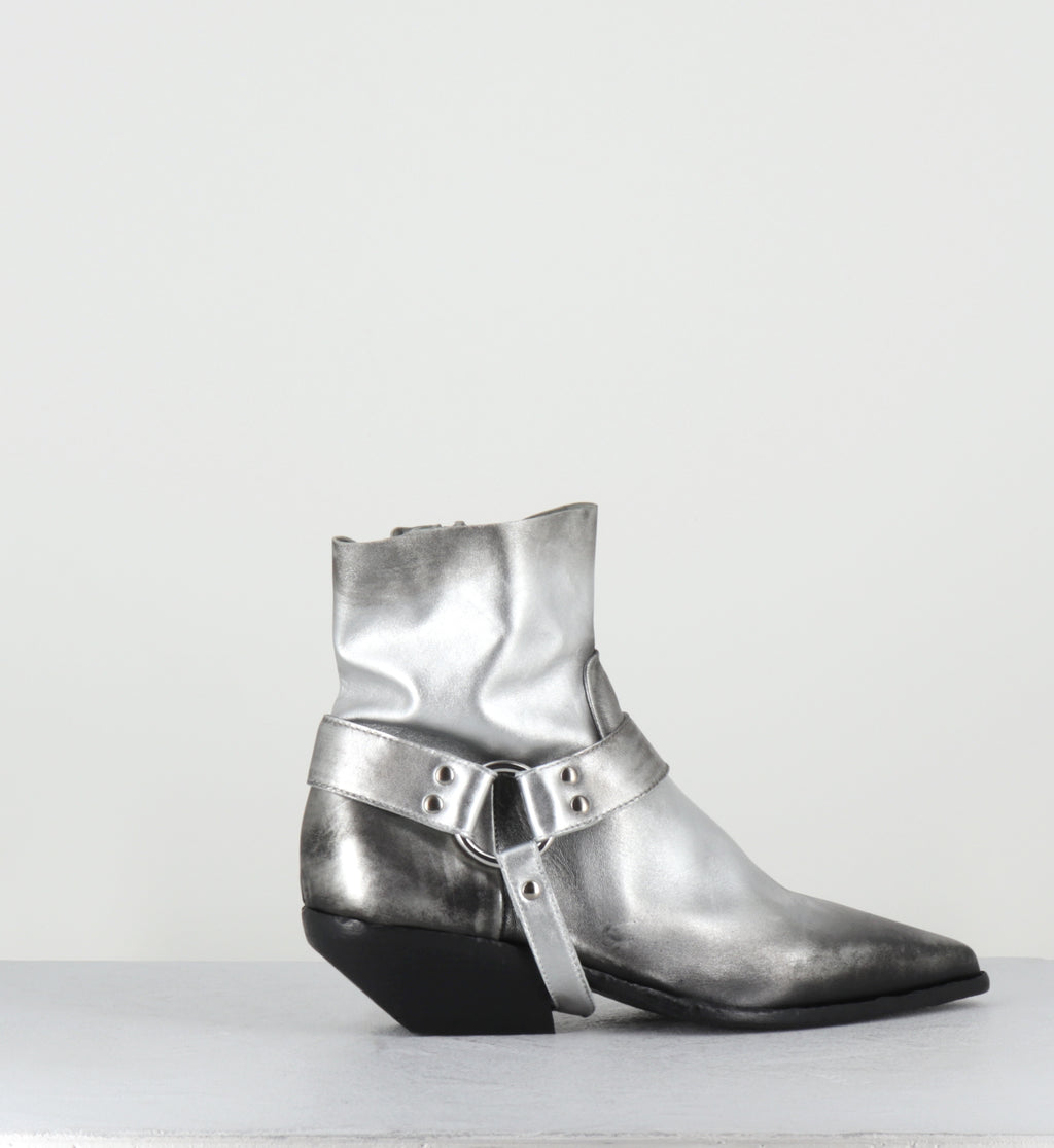 Santiag en cuir argent mors - E4924 BITTER ARGENTO