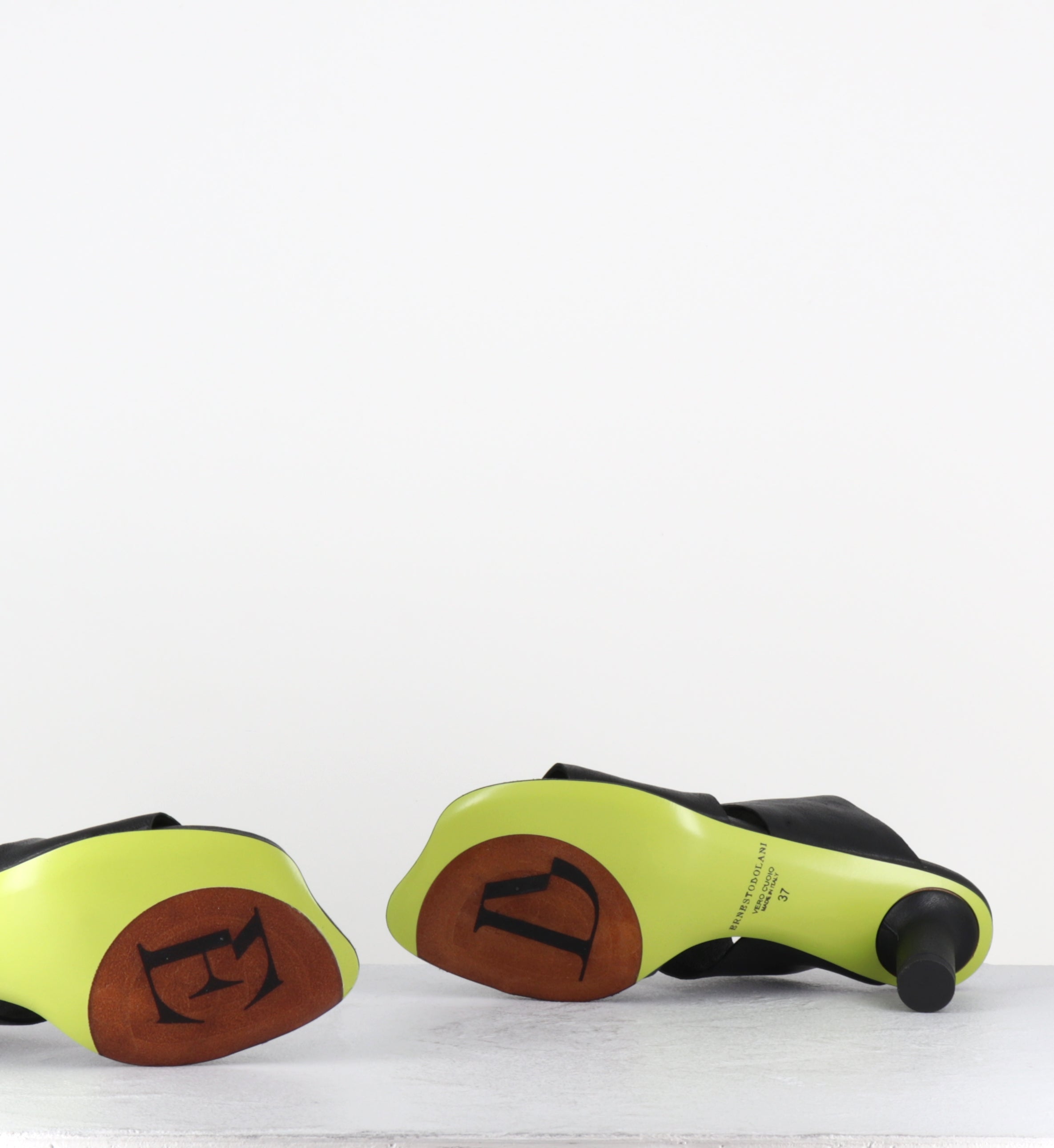 Sandales en cuir noir bout anatomique - DVEG05 ROCK NERO