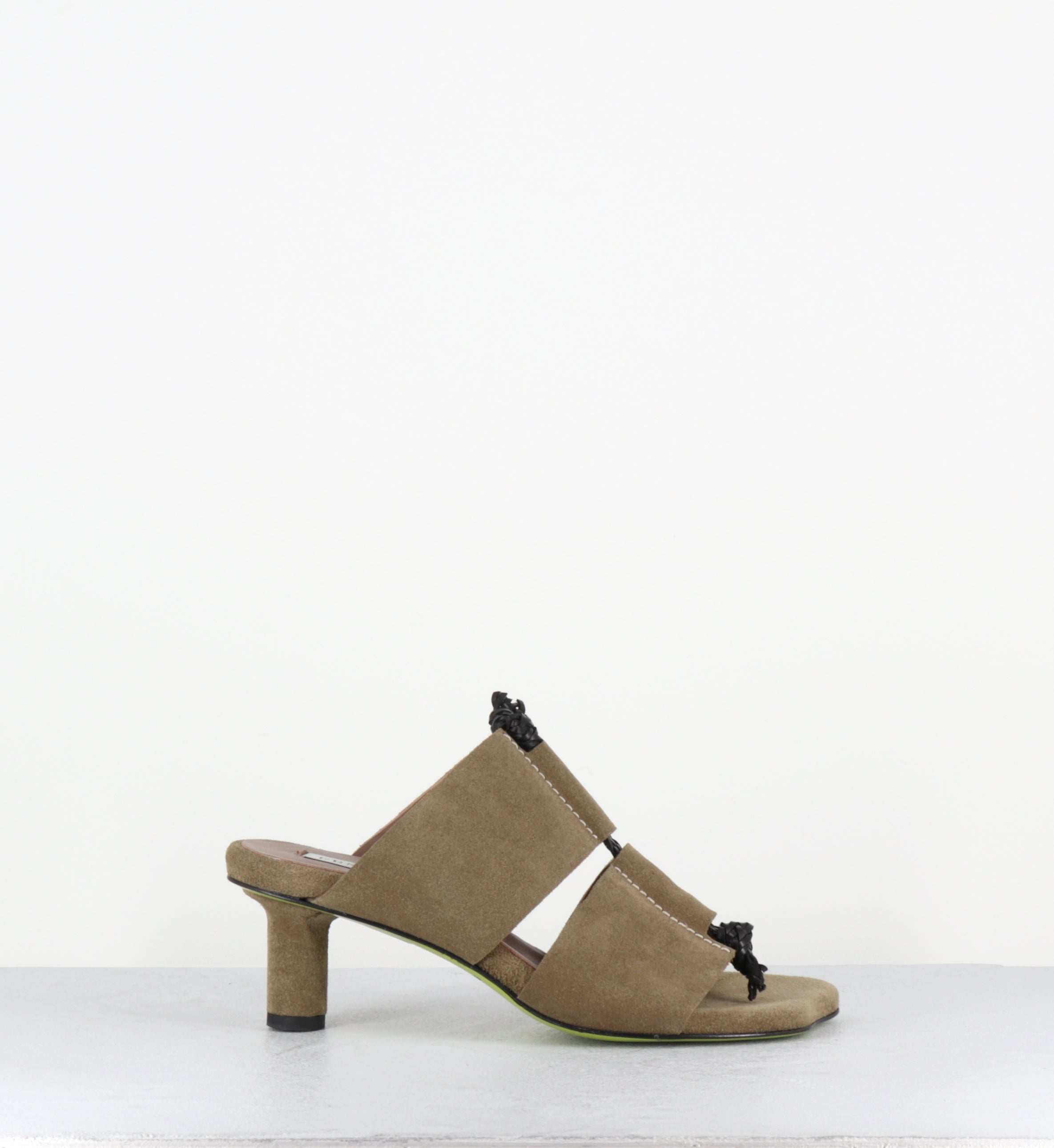 Mules en daim taupe bout anatomique - DVEG05 VELOUR SABBIA