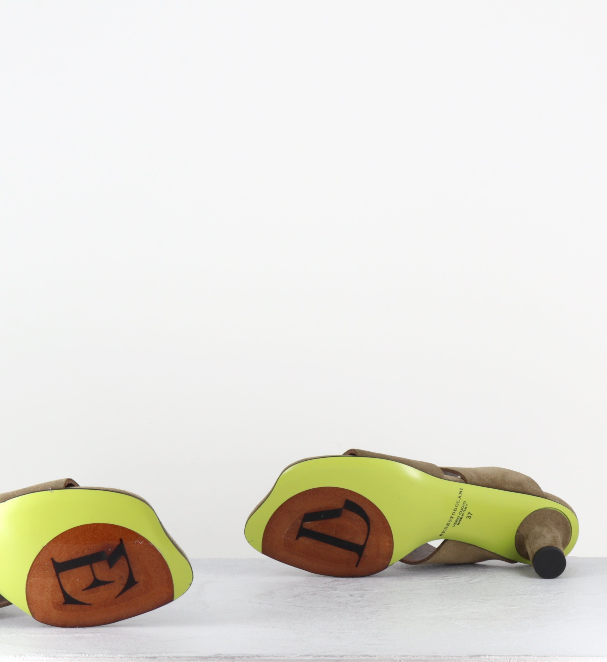 Mules en daim taupe bout anatomique - DVEG05 VELOUR SABBIA