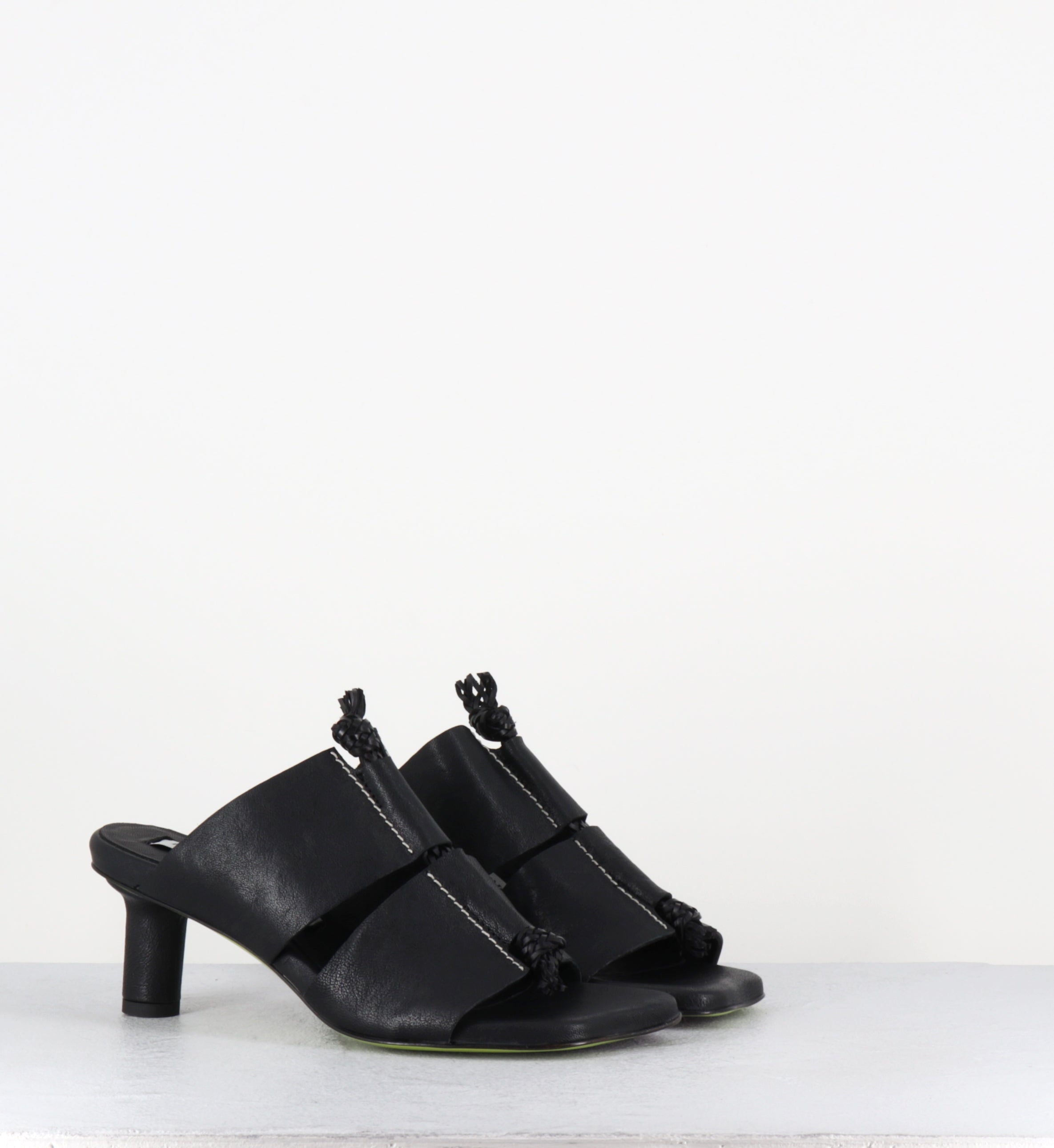 Sandales en cuir noir bout anatomique - DVEG05 ROCK NERO