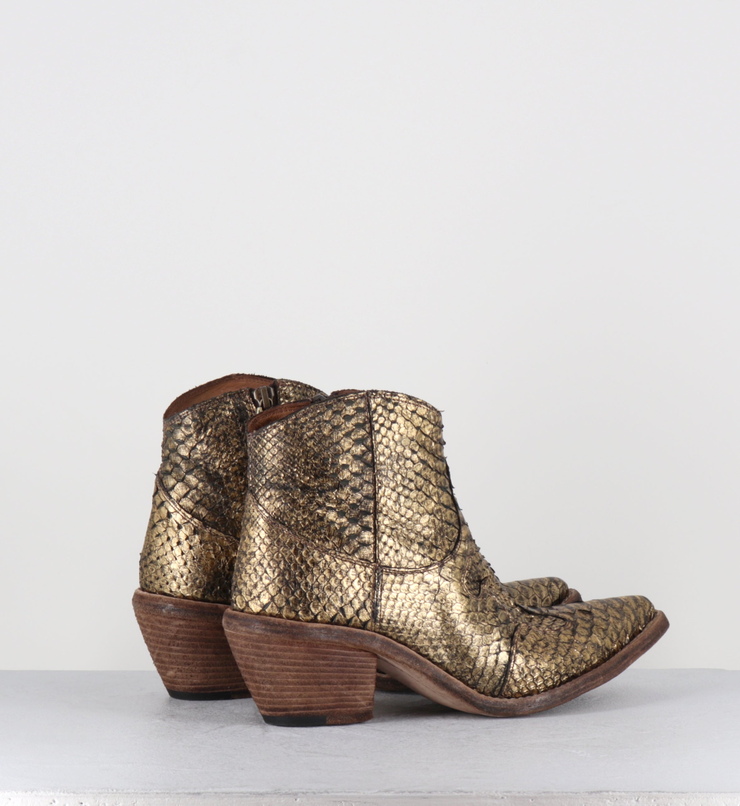 Boots santiags en python doré - 3662C PITONE ORO