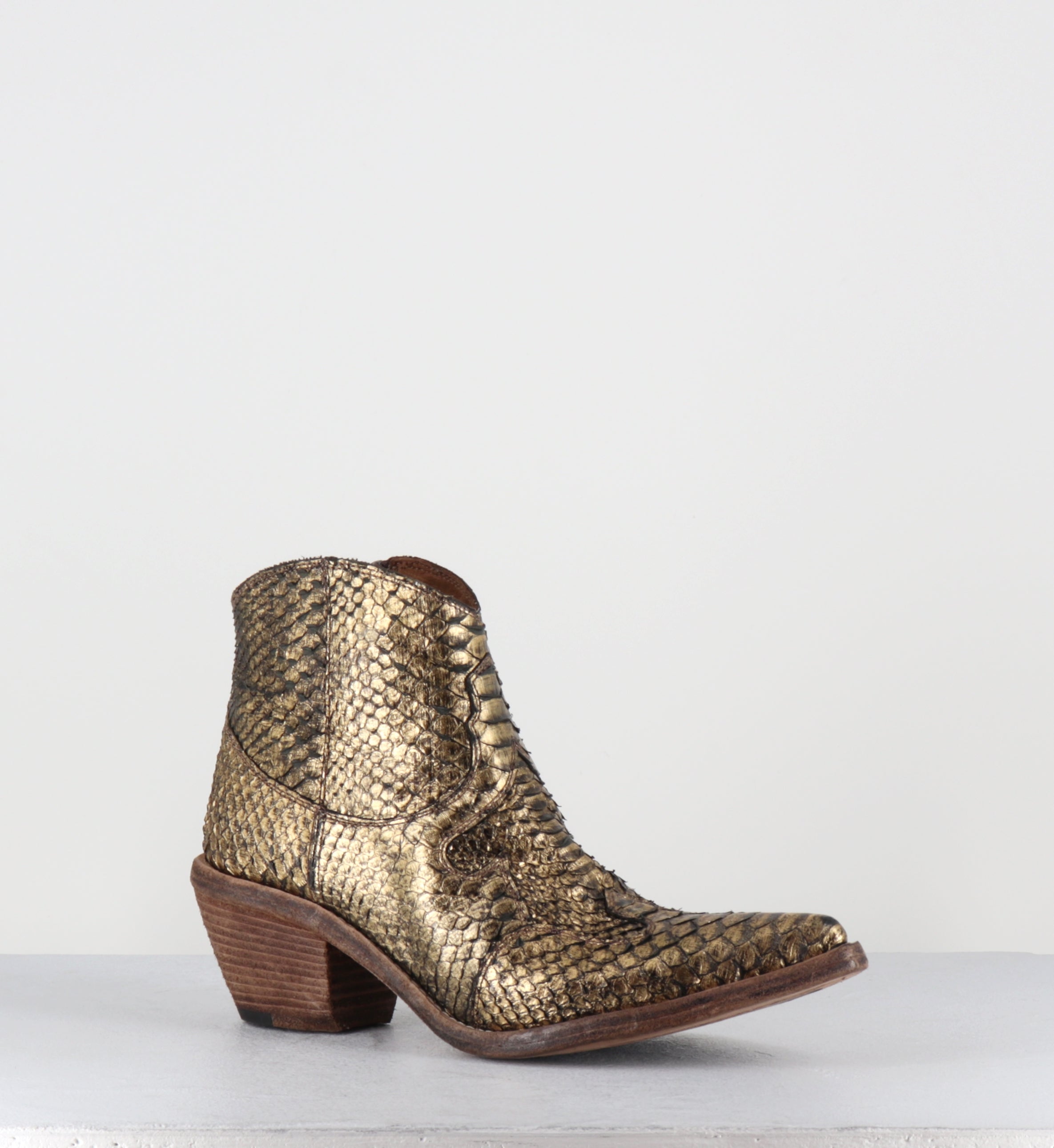 Boots santiags en python doré - 3662C PITONE ORO