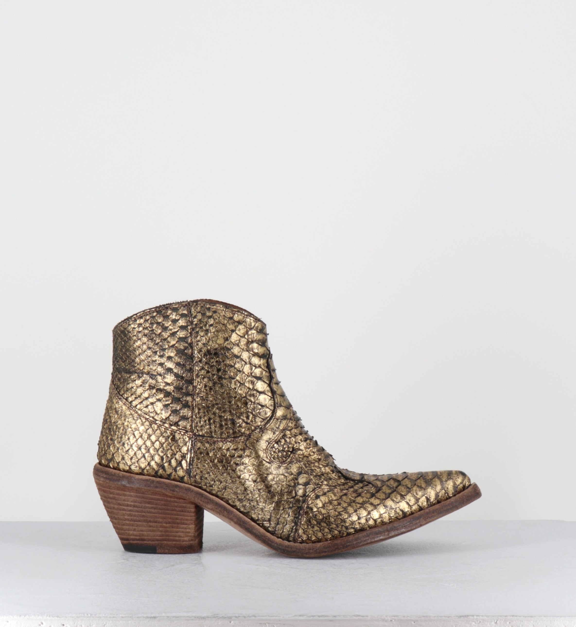 Boots santiags en python doré - 3662C PITONE ORO
