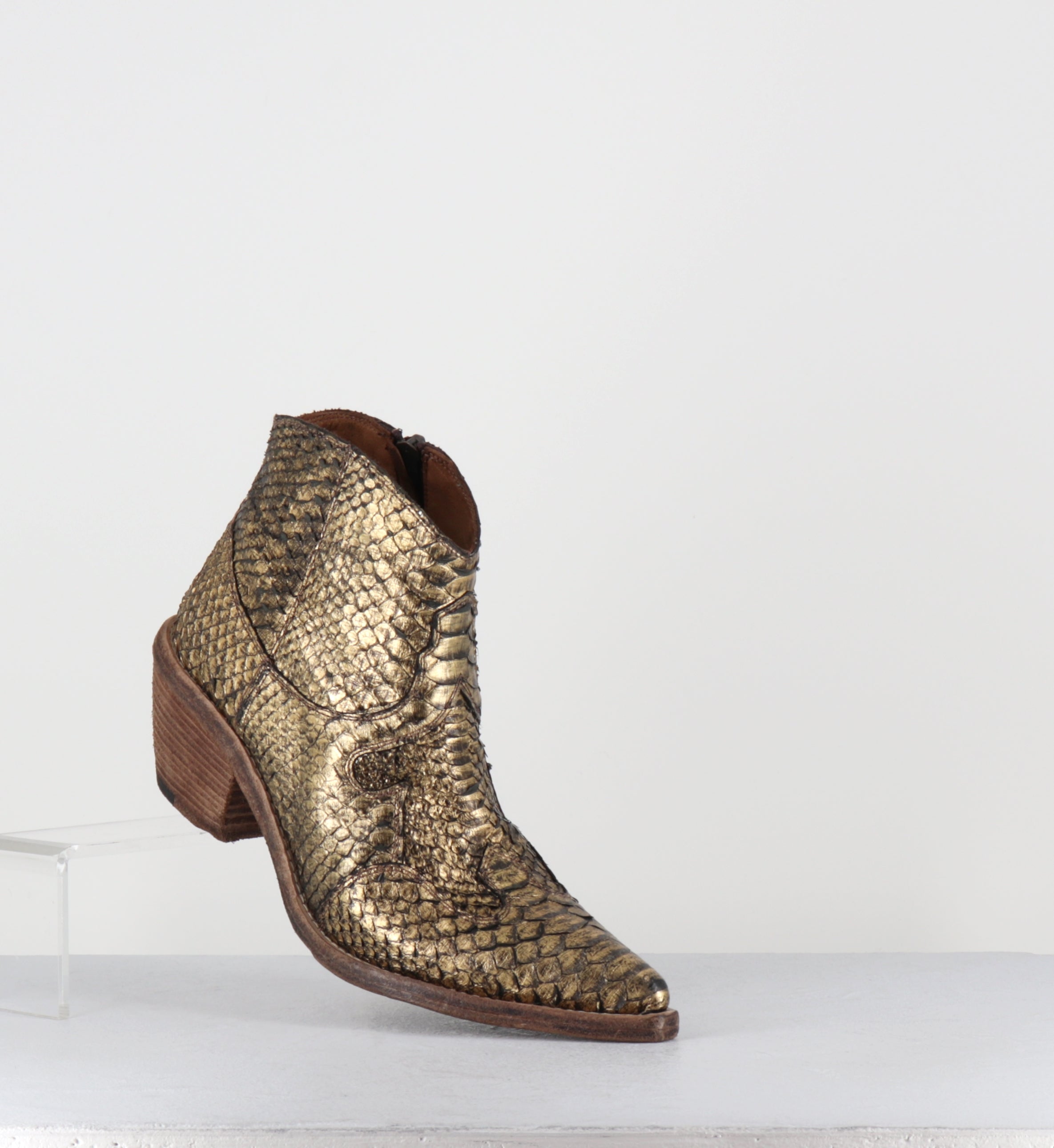 Boots santiags en python doré - 3662C PITONE ORO