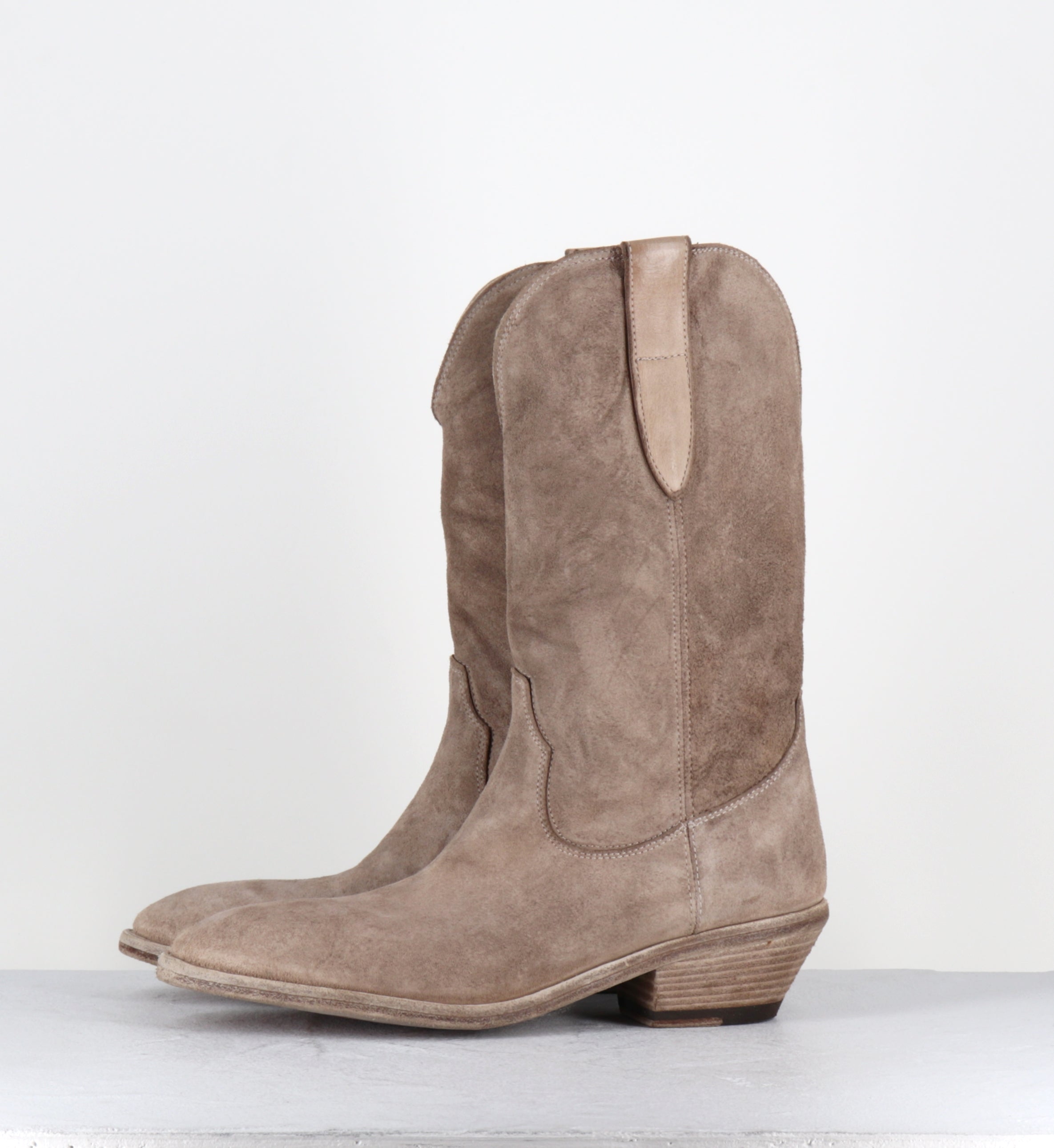 Bottes santiags en daim taupe - 3234 ROVESCIO SADDLE