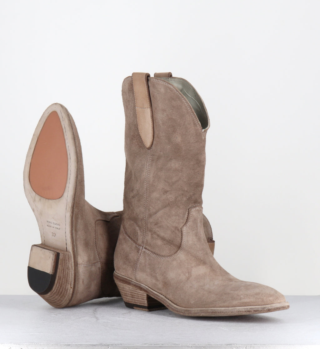 Bottes santiags en daim taupe - 3234 ROVESCIO SADDLE