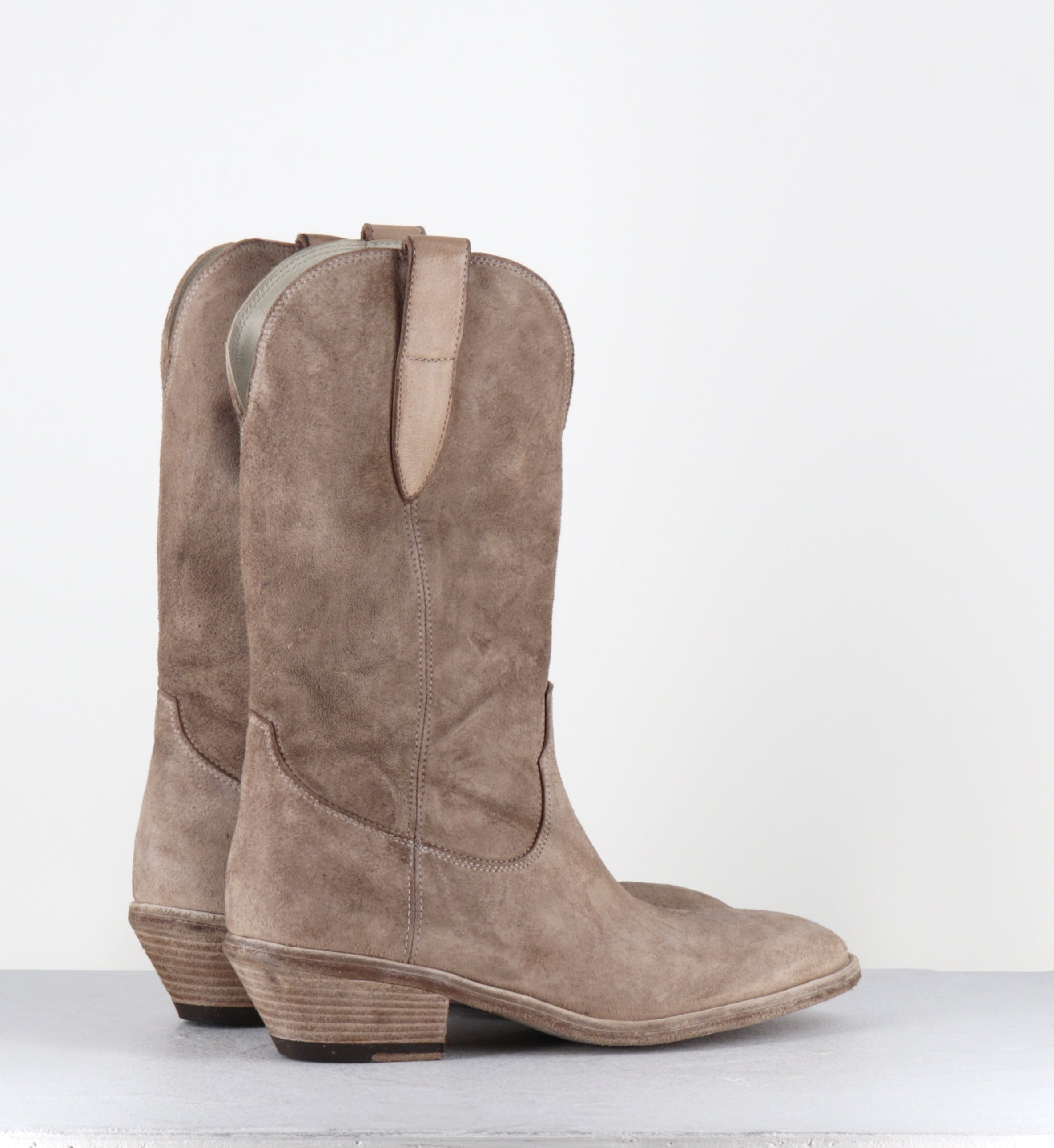 Bottes santiags en daim taupe - 3234 ROVESCIO SADDLE