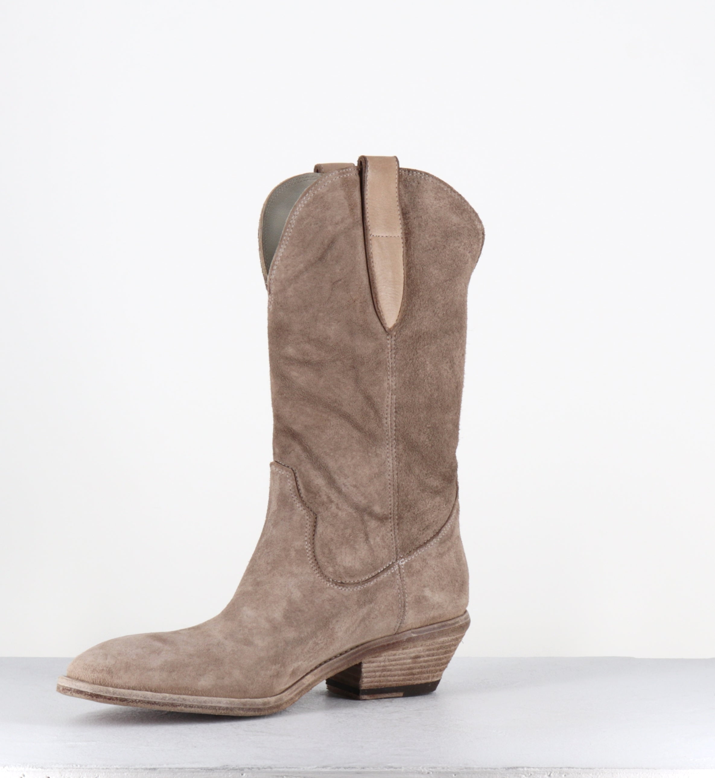 Bottes santiags en daim taupe - 3234 ROVESCIO SADDLE