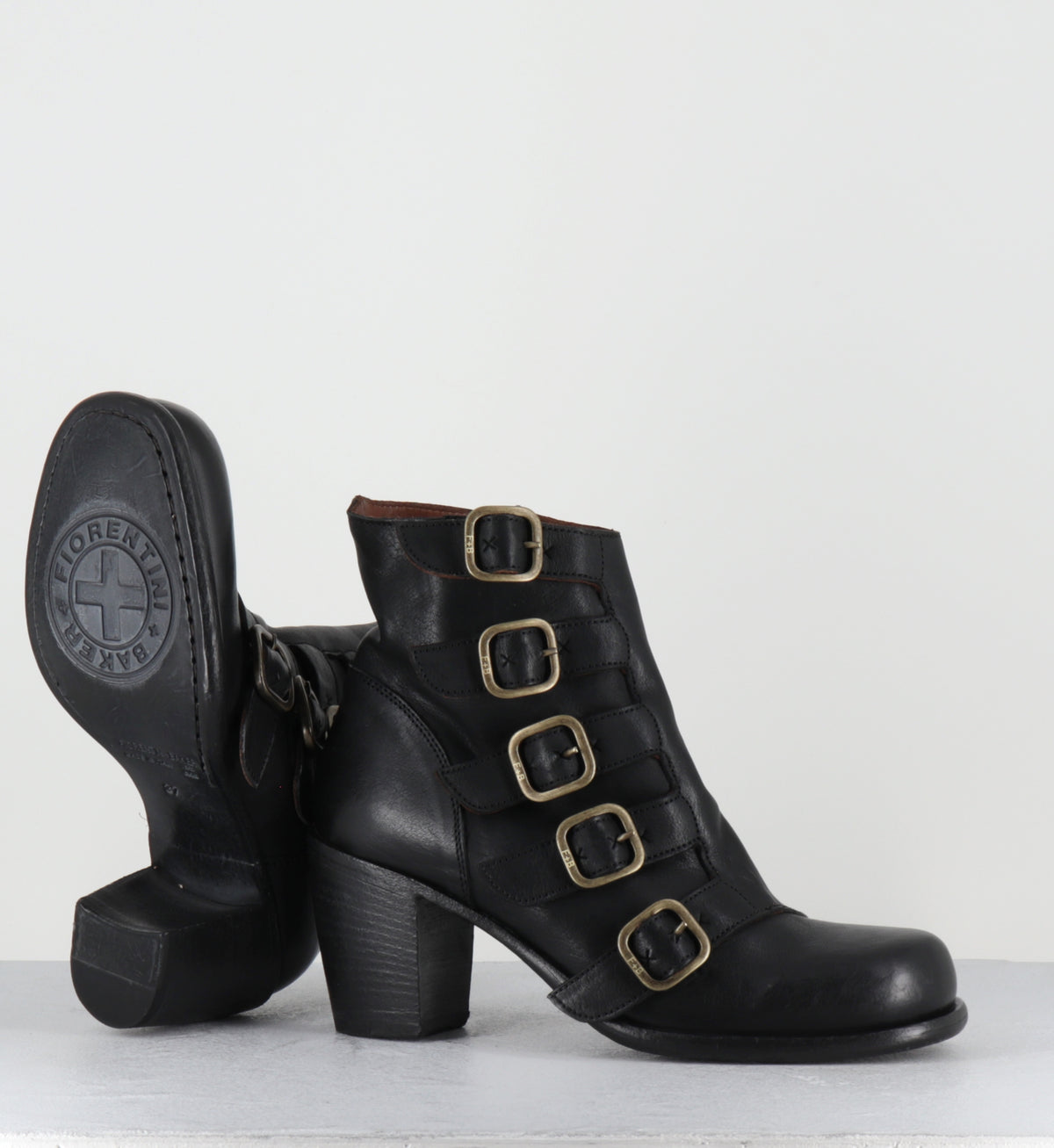 Boots à boucles en cuir noir - ONTID KURNI NERO