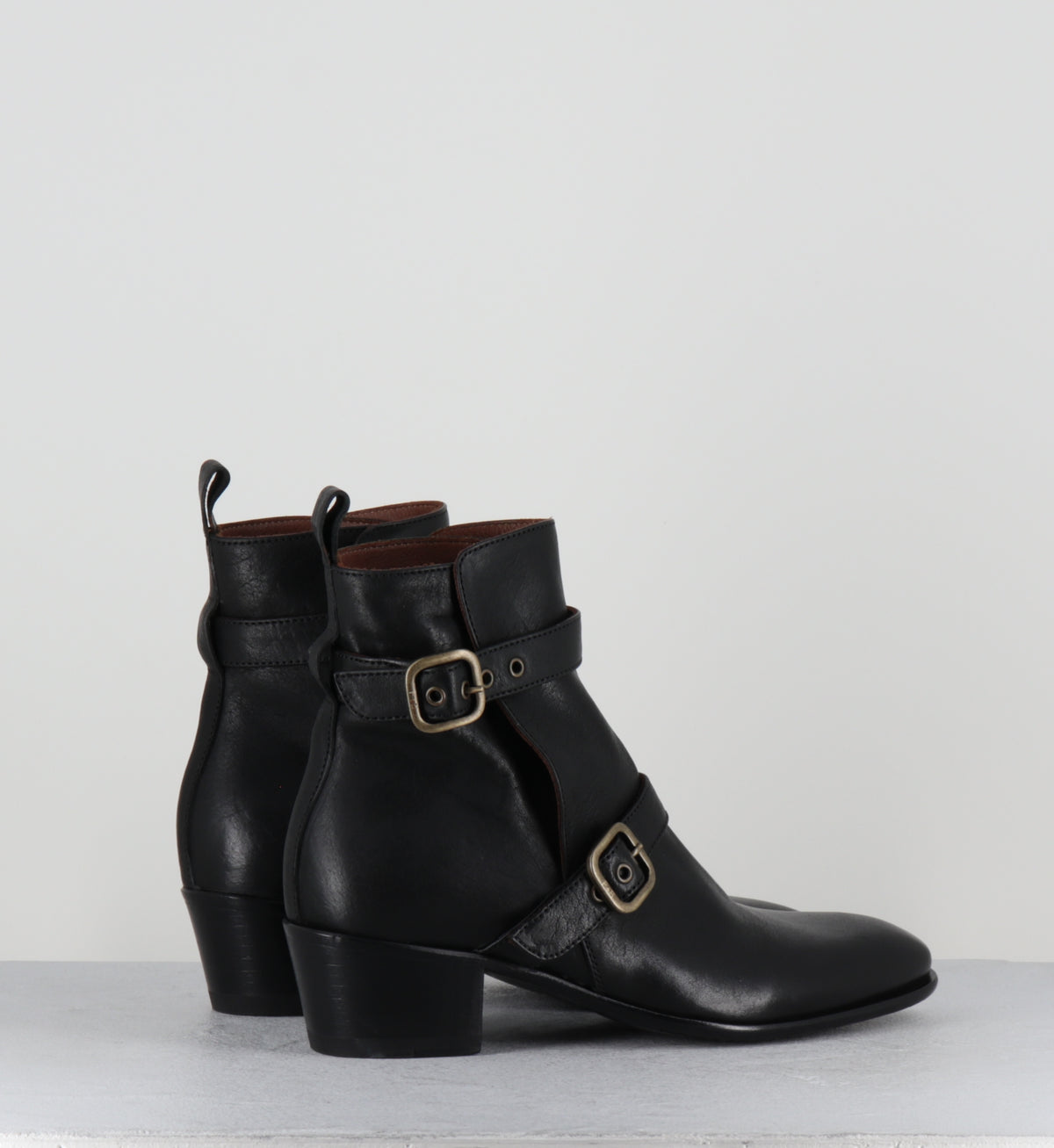 Boots indie sleaze en cuir noir à boucles - MARKD KURNI NERO