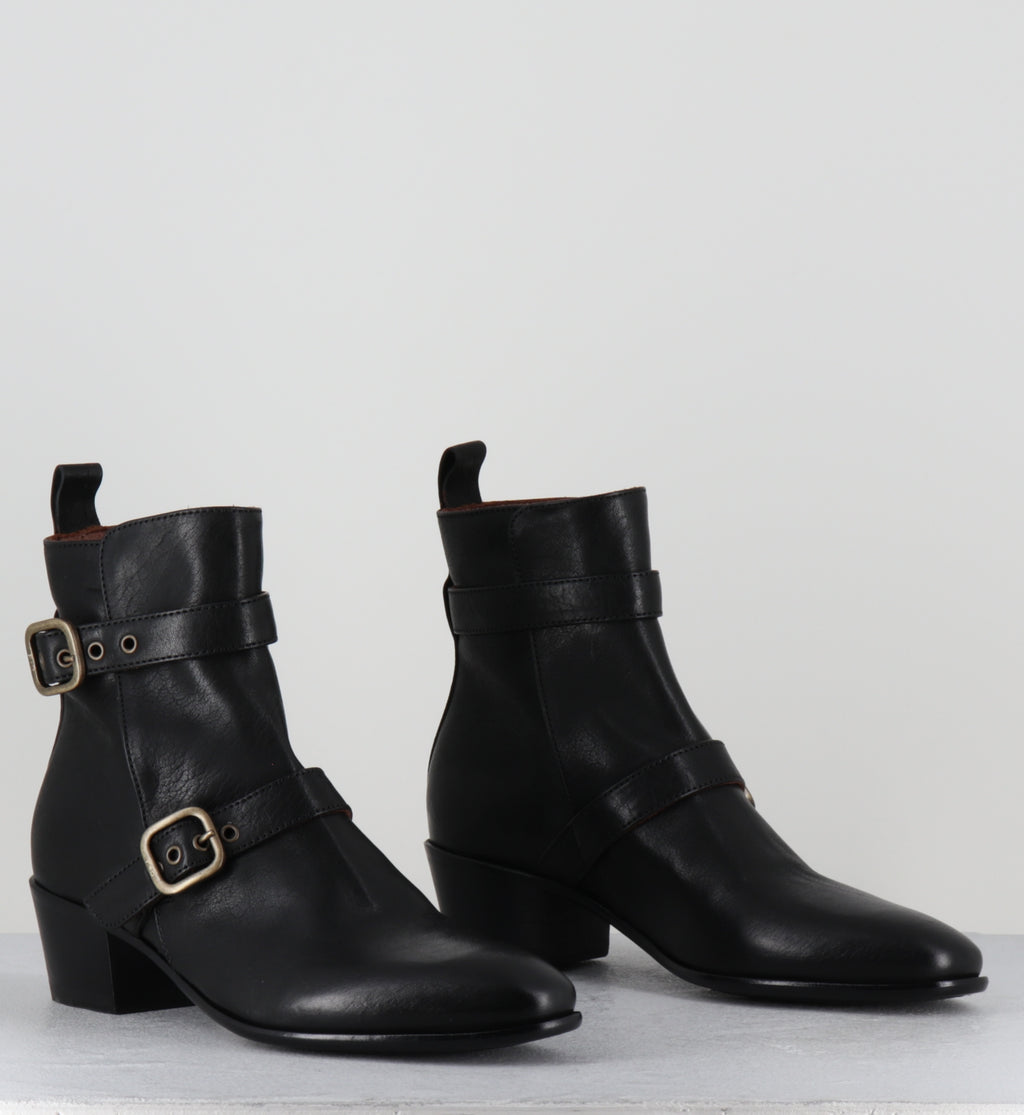 Boots indie sleaze en cuir noir à boucles - MARKD KURNI NERO