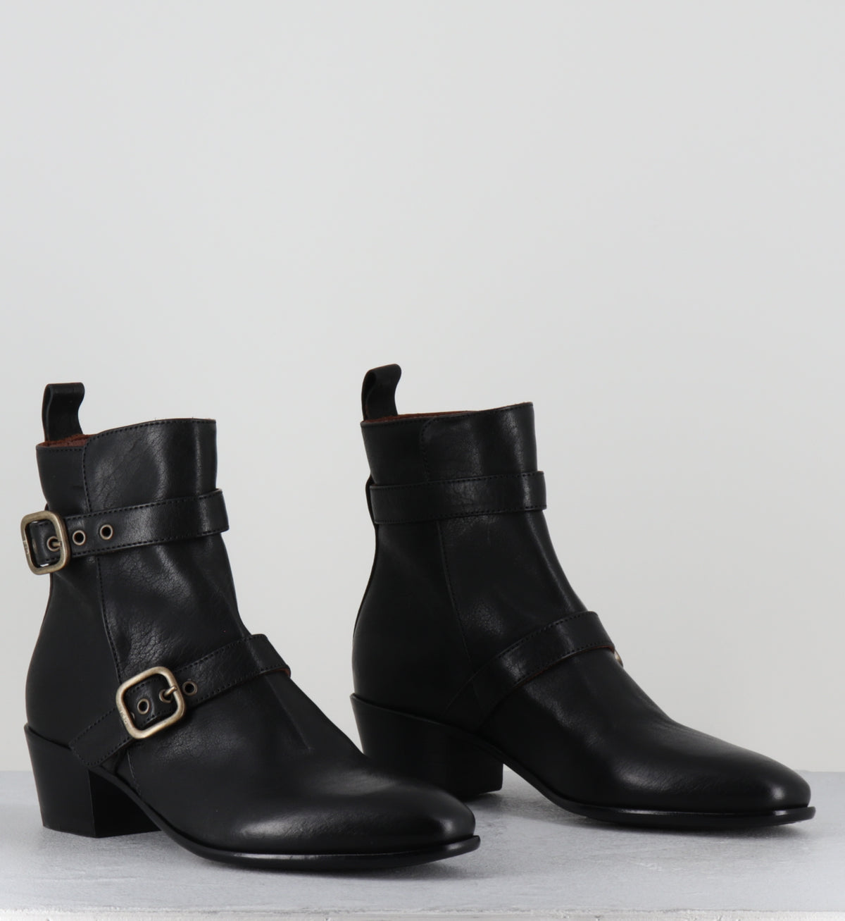 Boots indie sleaze en cuir noir à boucles - MARKD KURNI NERO