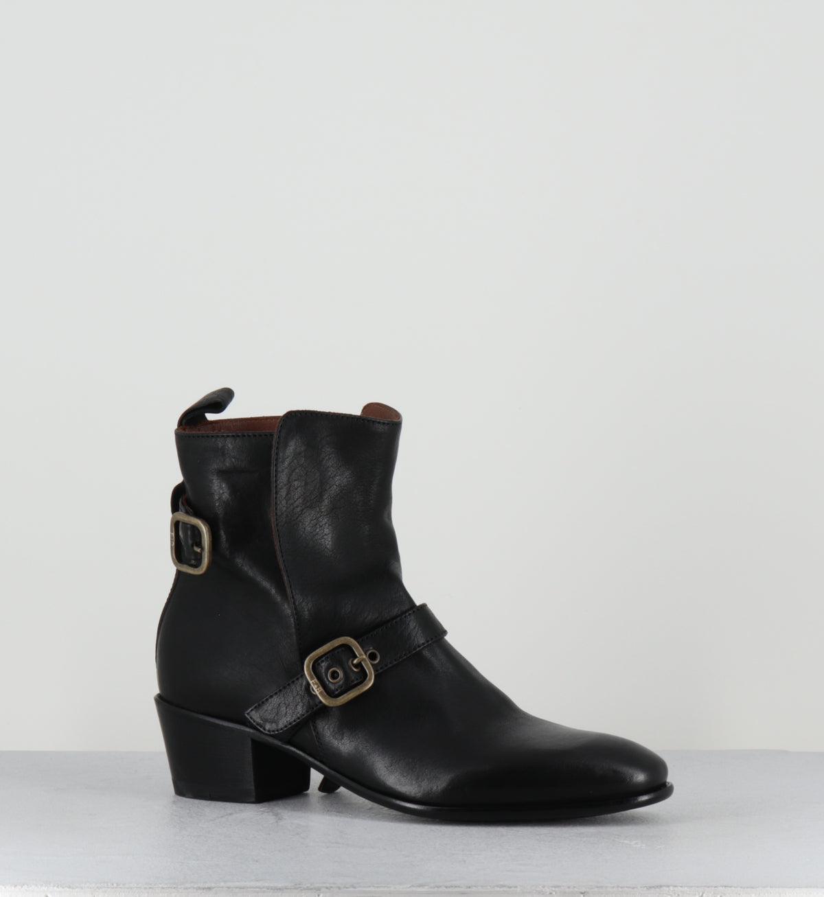 Boots indie sleaze en cuir noir à boucles - MARKD KURNI NERO