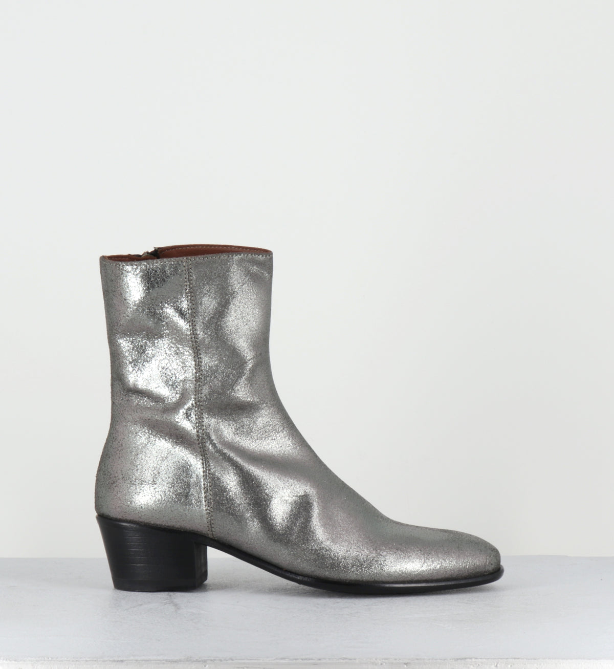 Bottine sen cuir argent - MATTD CANNA DI FUCILE