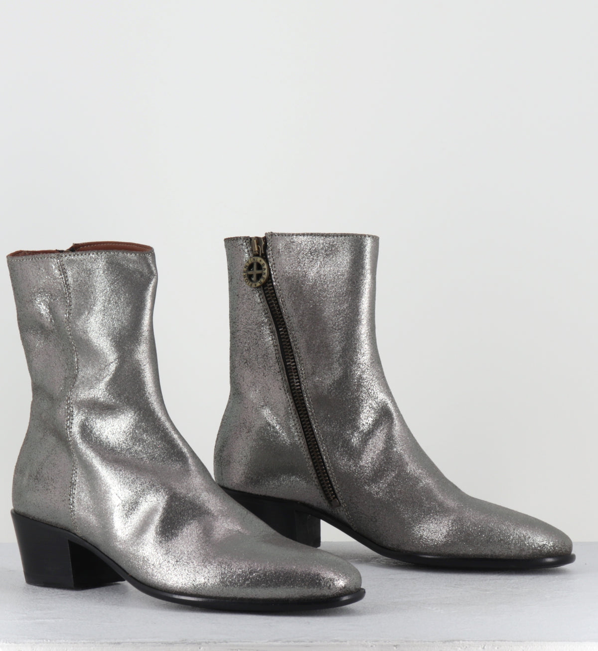 Bottine sen cuir argent - MATTD CANNA DI FUCILE