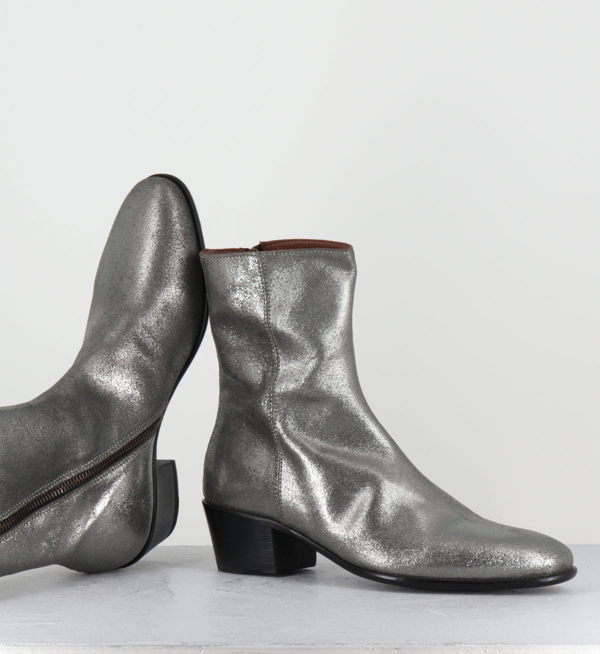 Bottine sen cuir argent - MATTD CANNA DI FUCILE