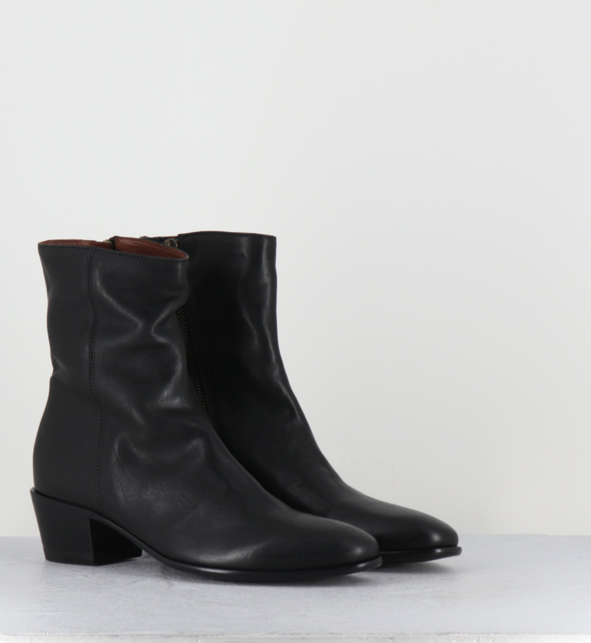 Bottines en cuir noir indie sleaze hedi slimane - MATTD KURNI NERO