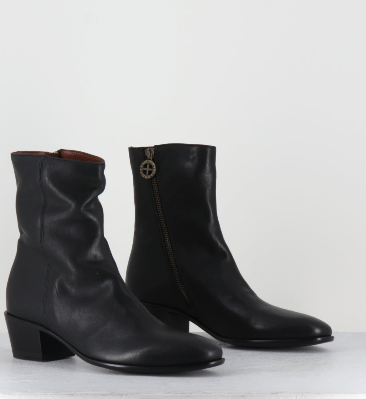 Bottines en cuir noir indie sleaze hedi slimane - MATTD KURNI NERO