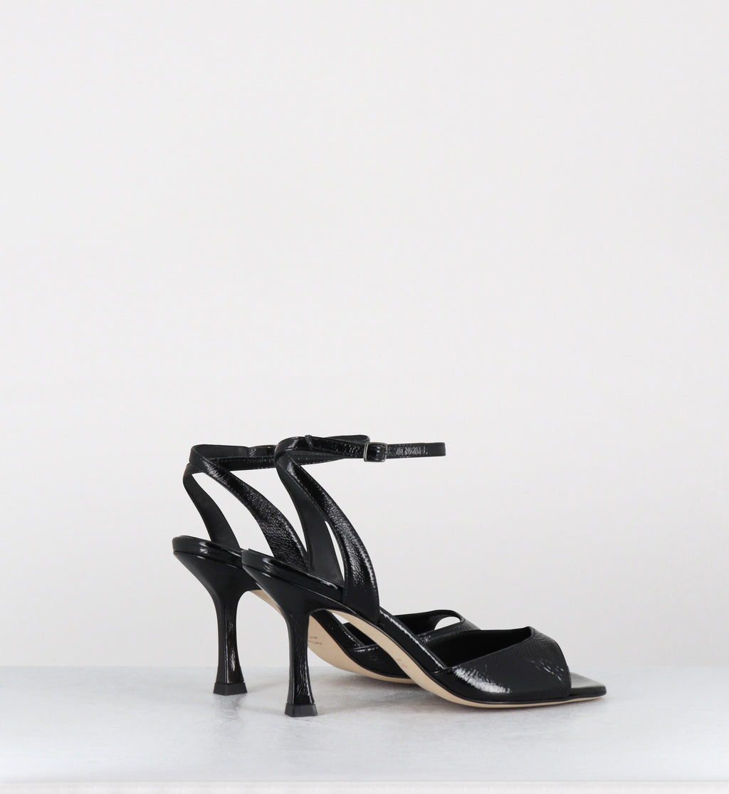 Sandales à talon cuir vernis noir - TOMA NAPLAK NERO