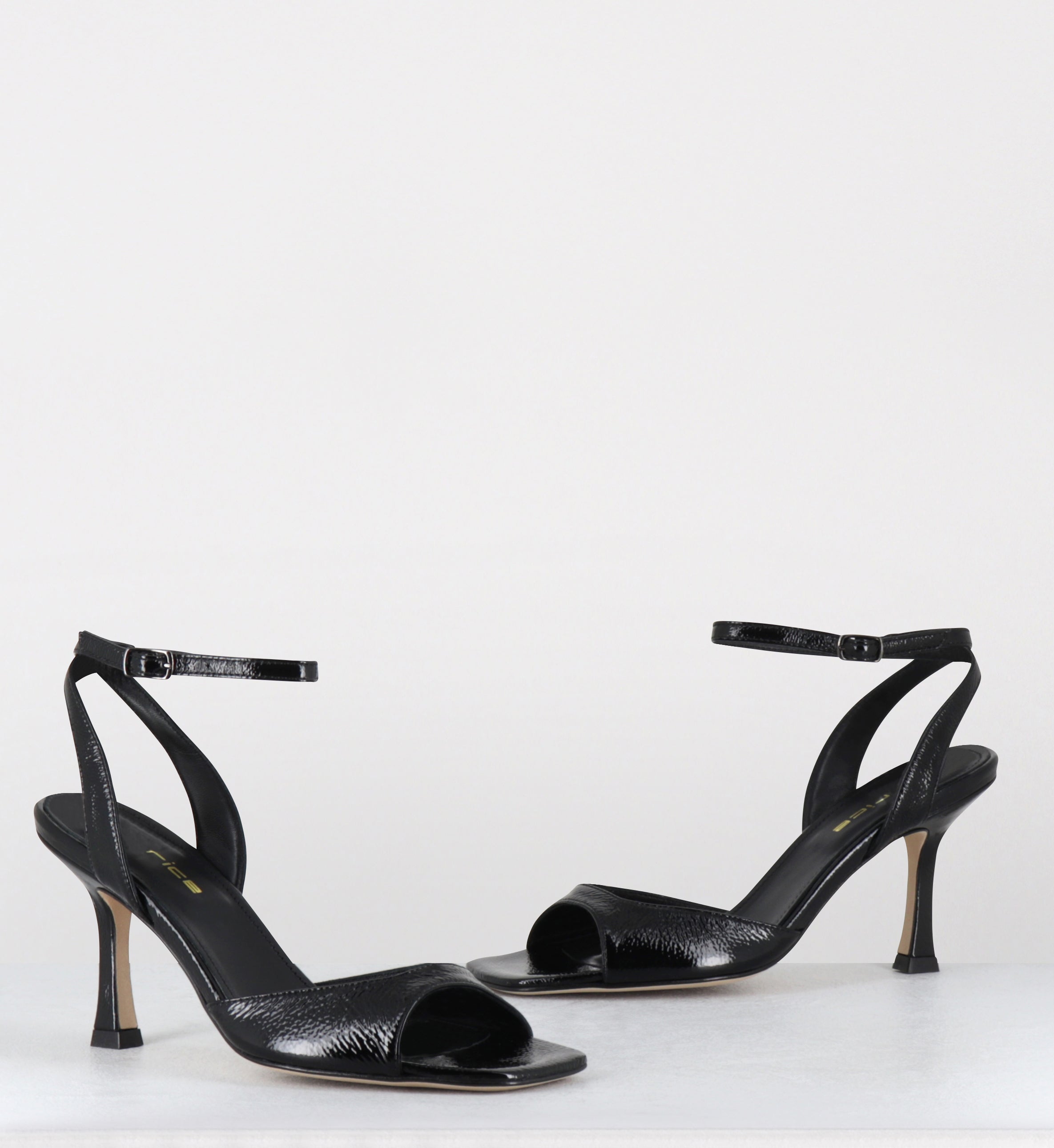 Sandales à talon cuir vernis noir - TOMA NAPLAK NERO