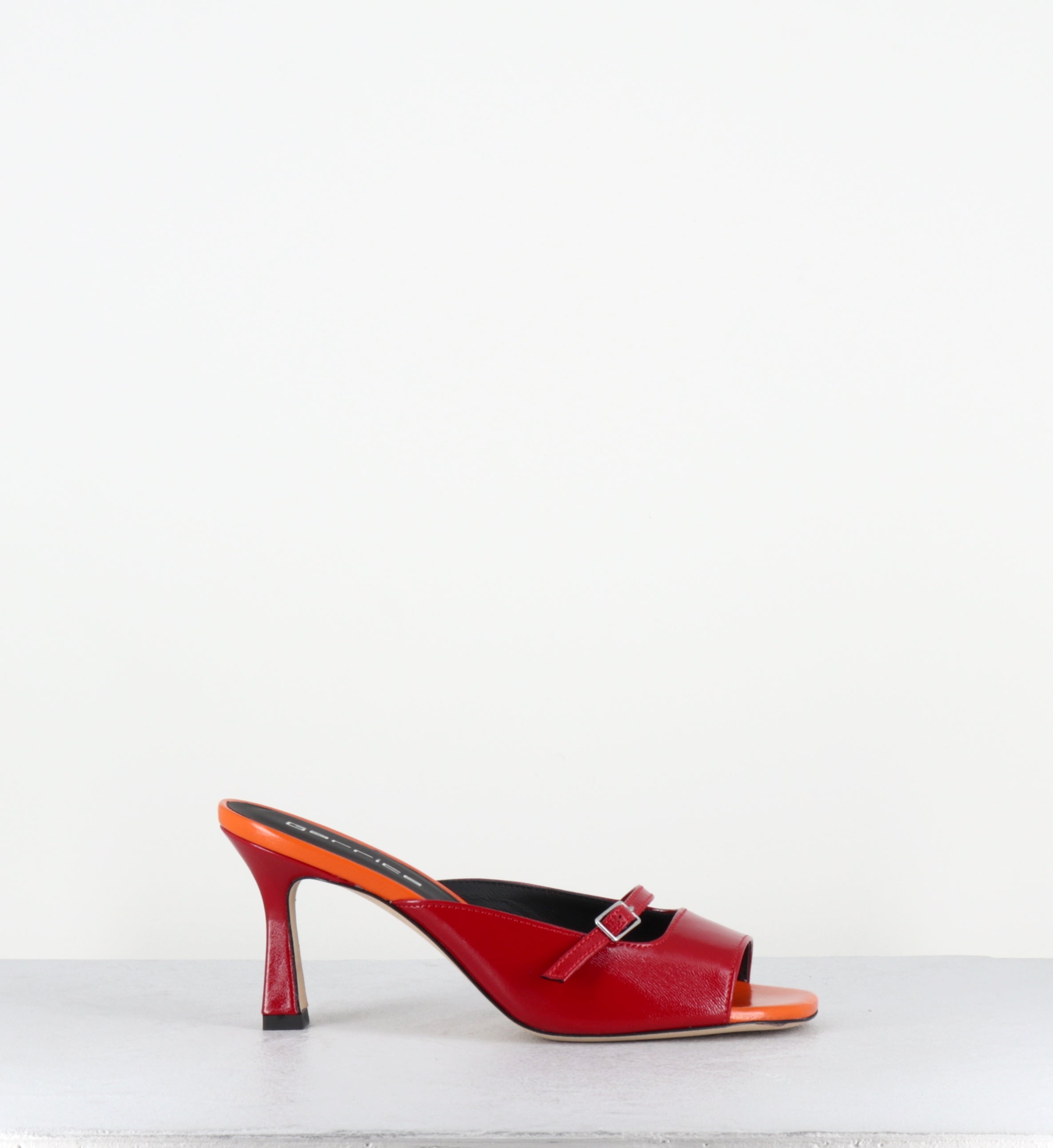 Mules à talon en cuir rouge et orange - ABILE26 VERLUX FUOCO