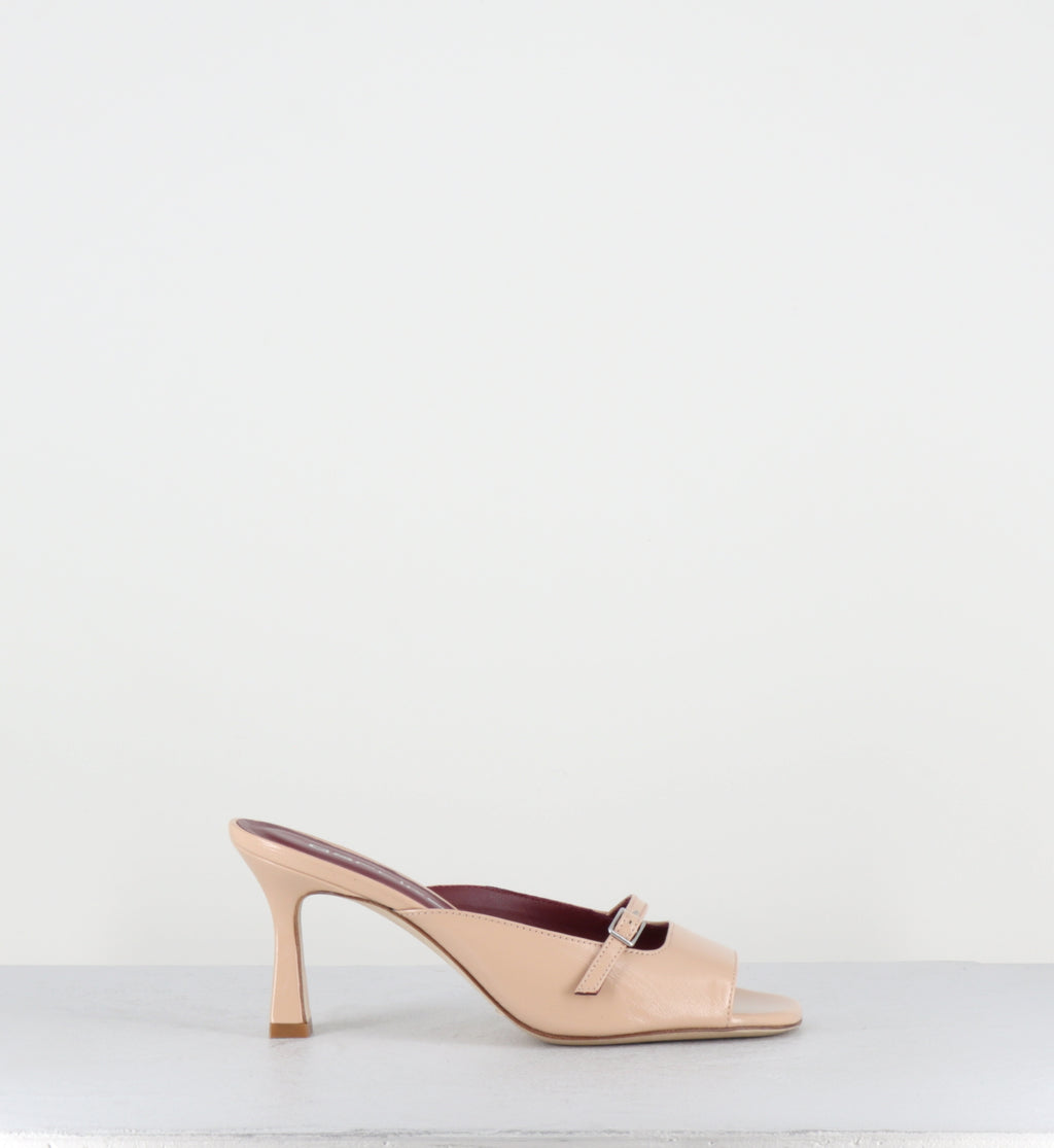 Mules à talon en cuir beige - ABILE VERLUX CATALINA