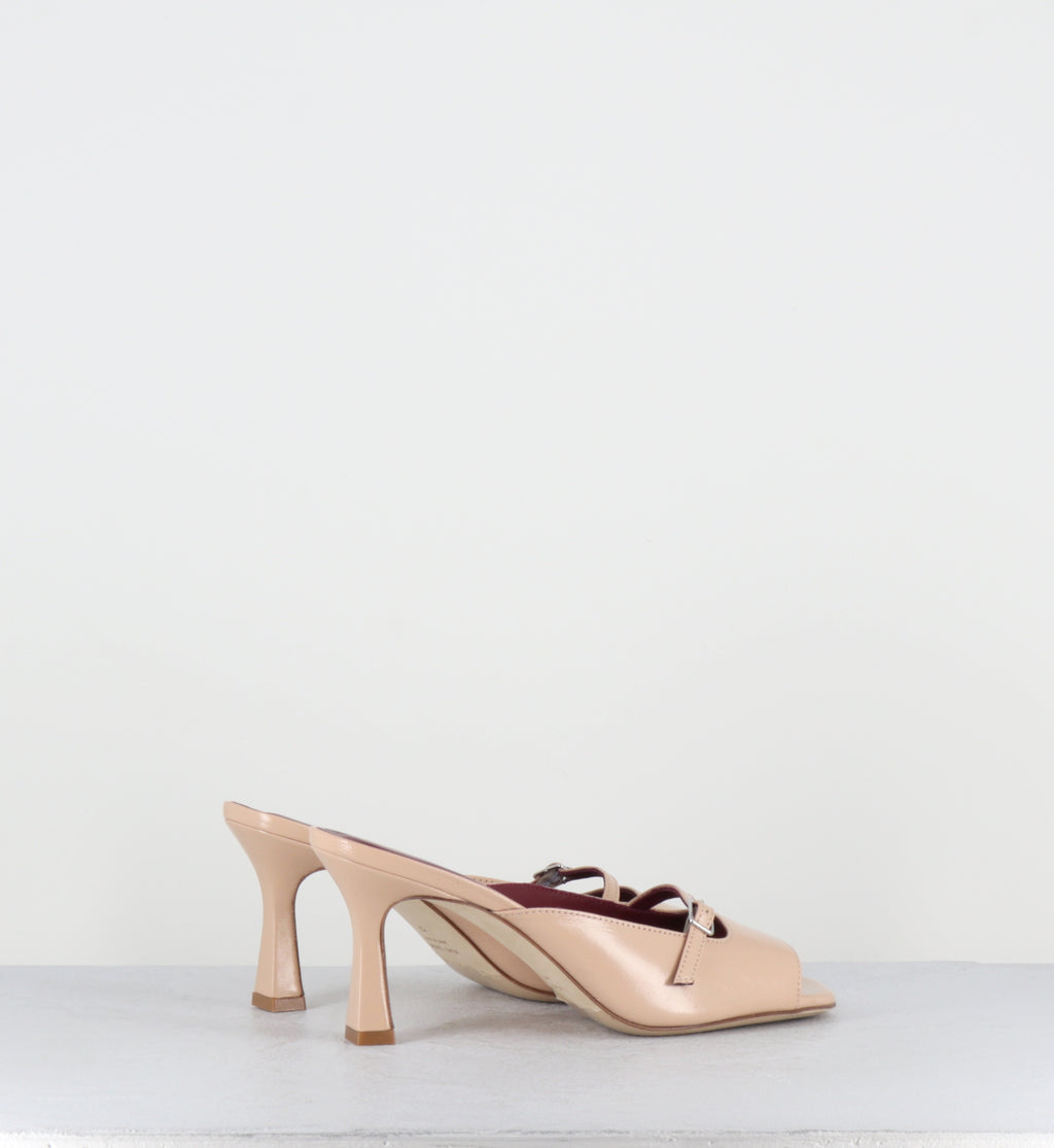 Mules à talon en cuir beige - ABILE VERLUX CATALINA