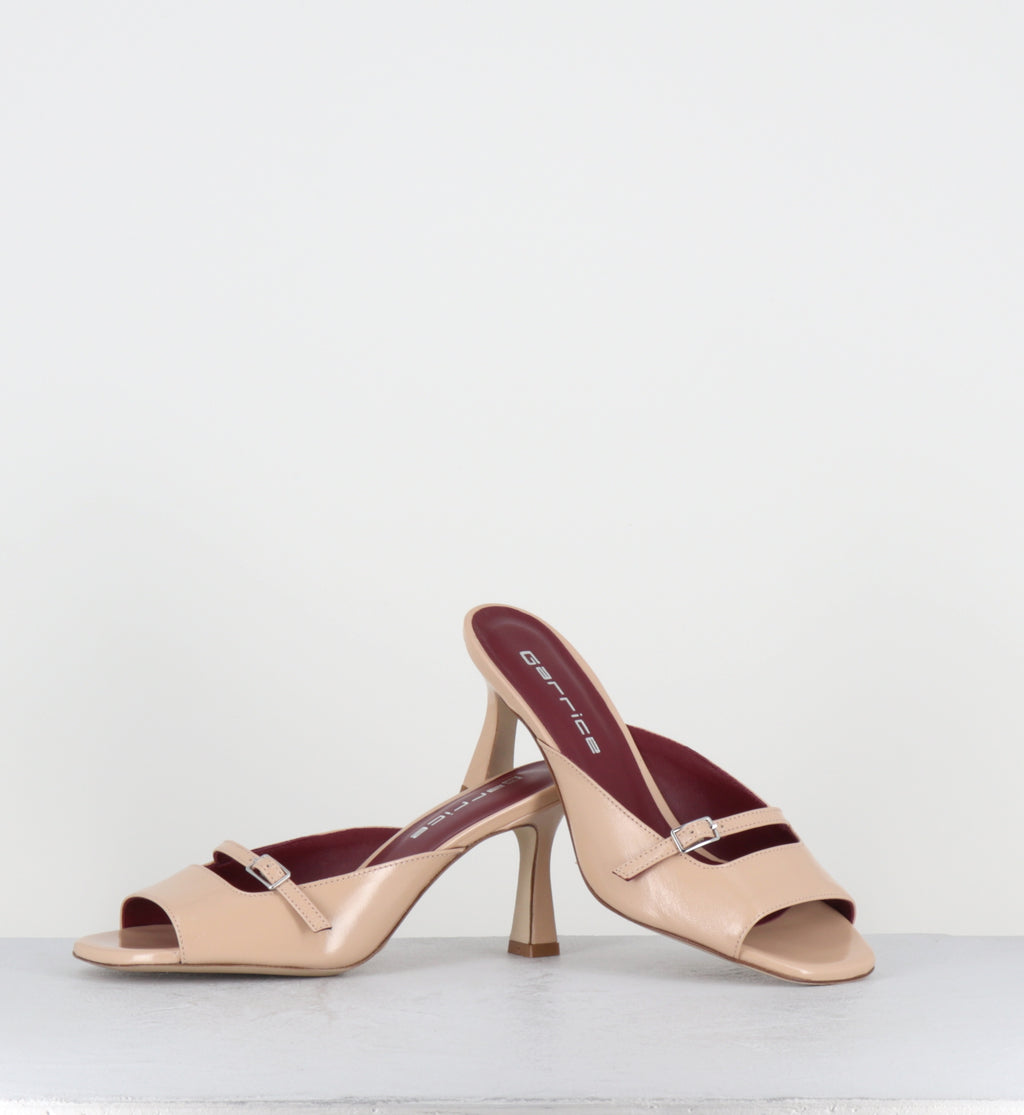 Mules à talon en cuir beige - ABILE VERLUX CATALINA