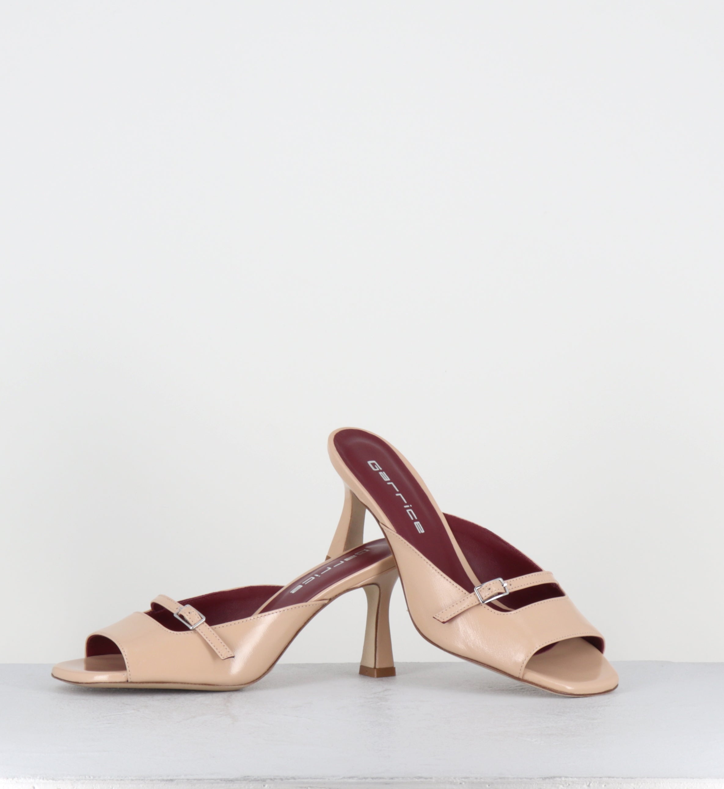 Mules à talon en cuir beige - ABILE VERLUX CATALINA