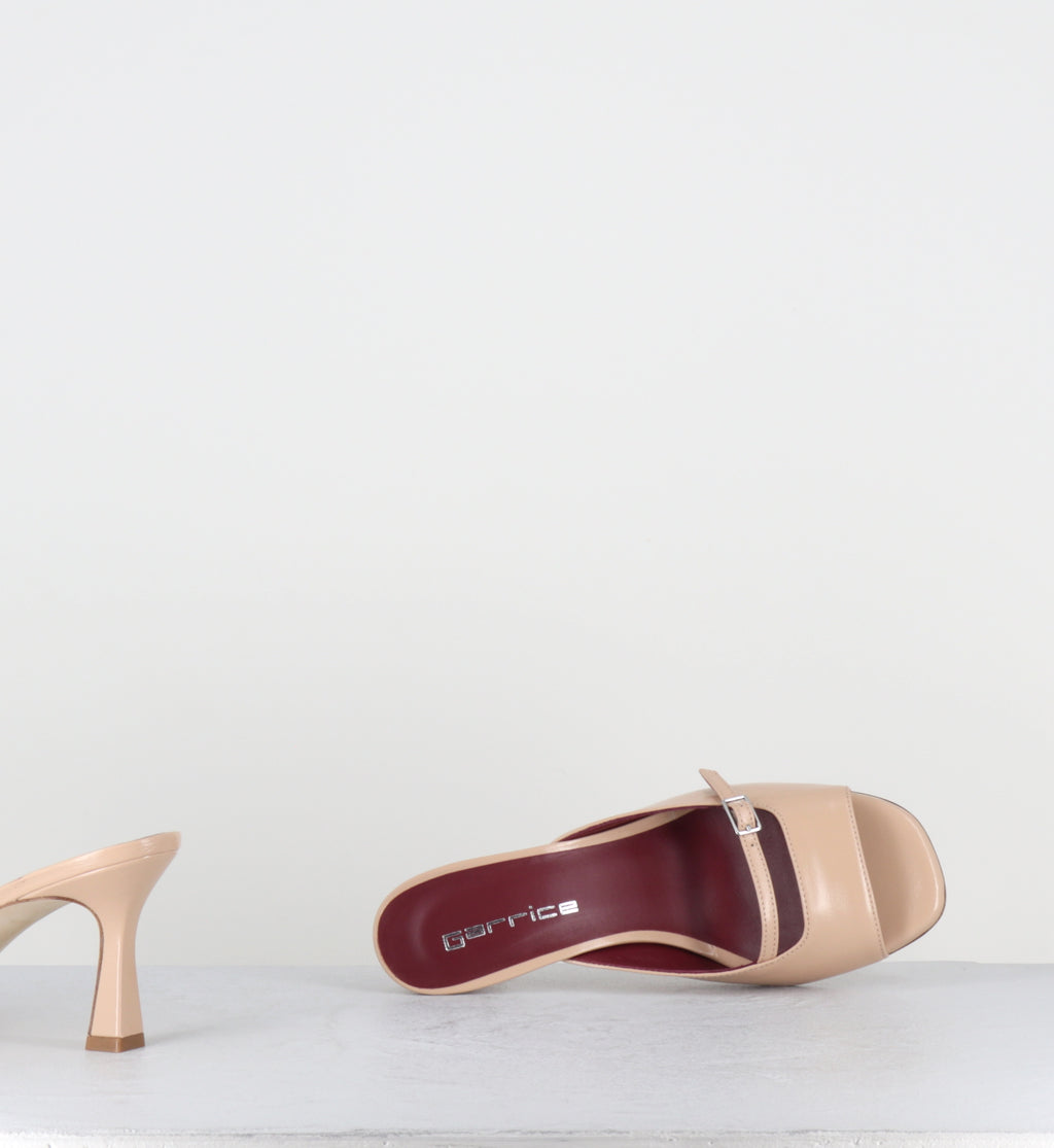 Mules à talon en cuir beige - ABILE VERLUX CATALINA
