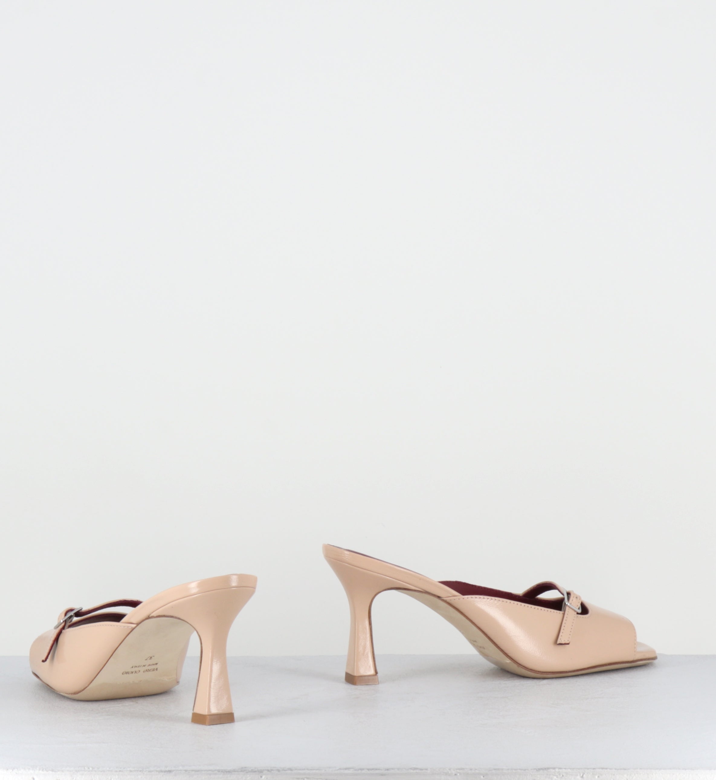 Mules à talon en cuir beige - ABILE VERLUX CATALINA