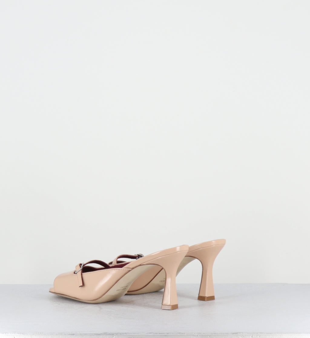 Mules à talon en cuir beige - ABILE VERLUX CATALINA