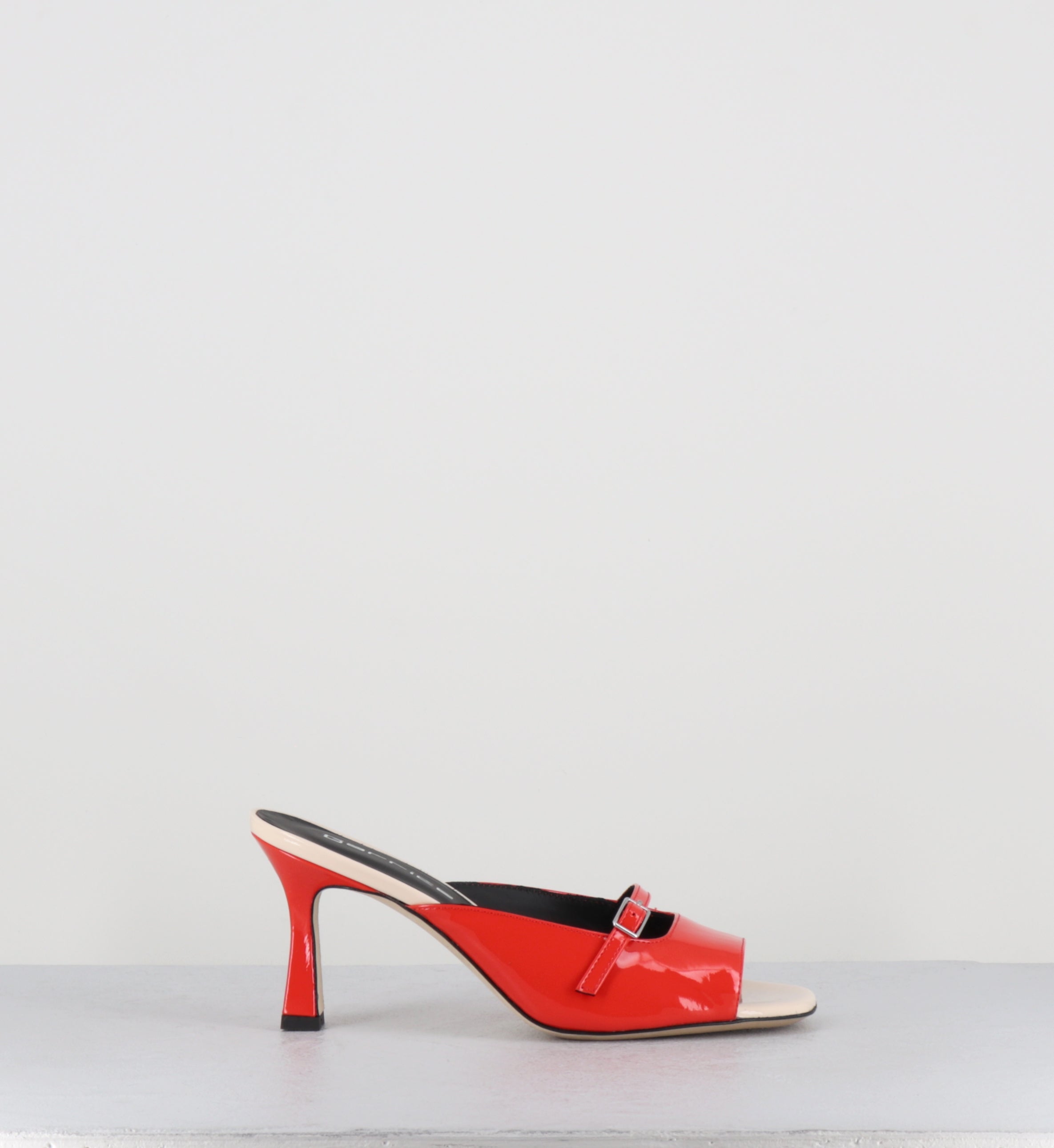 Mules à talon cuir vernis orange - ABILE DARK ORANGE