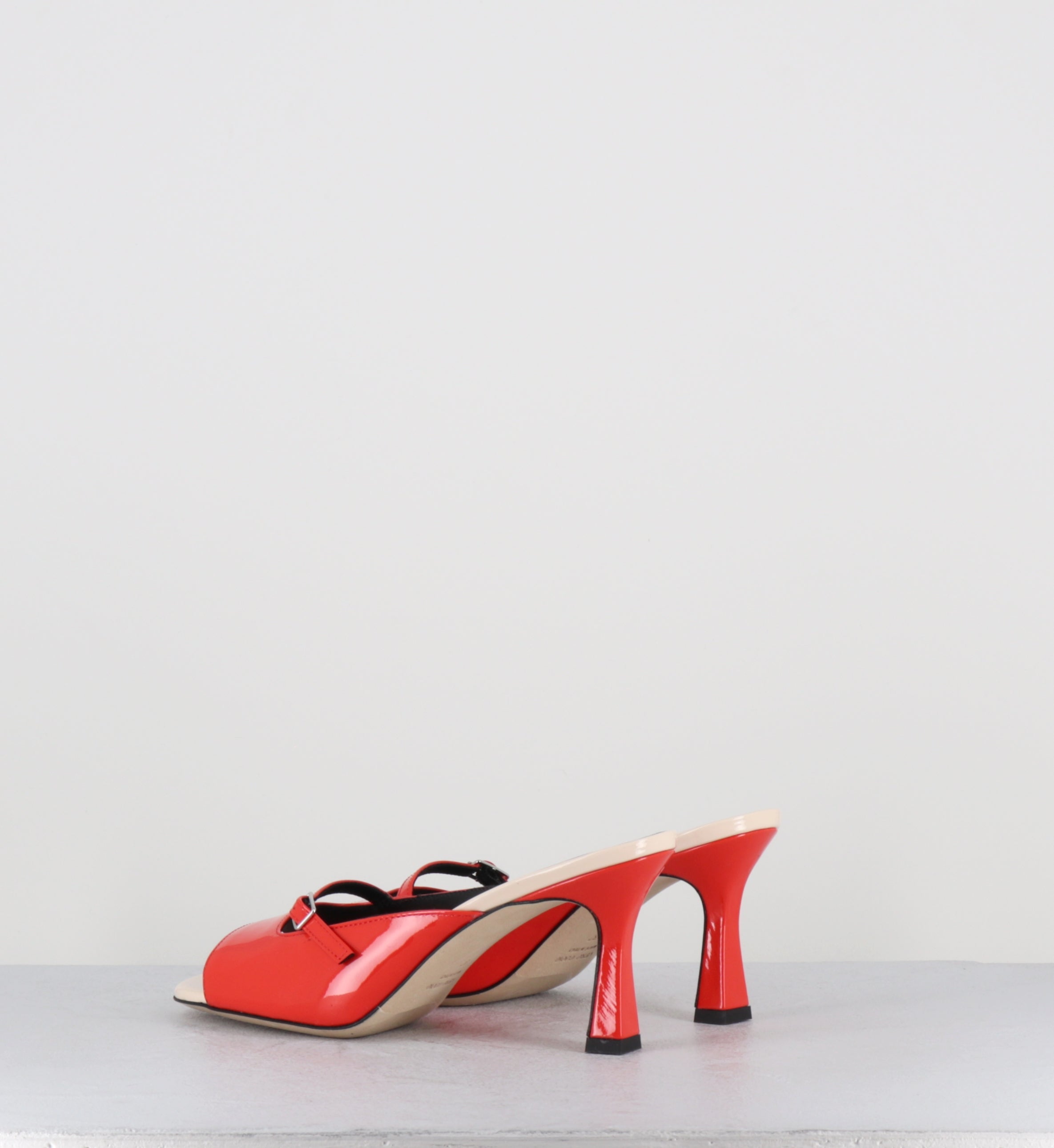 Mules à talon cuir vernis orange - ABILE DARK ORANGE