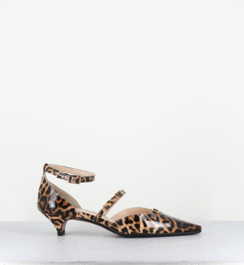 Escarpins pointus en cuir vernis leopard - ANCO PITTI JAGUAR