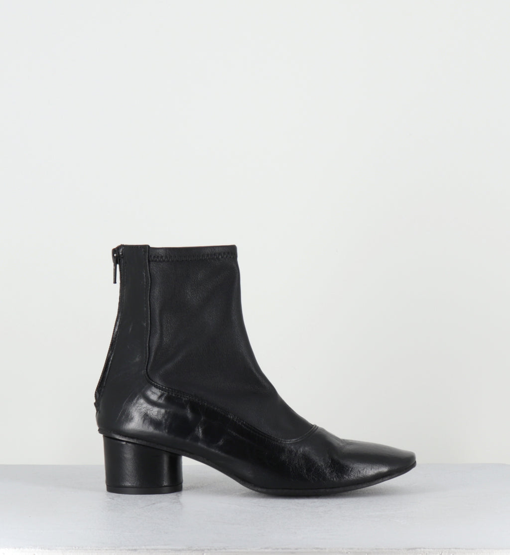 Bottines en cuir noir stretch - NANSOU NERO ELAST