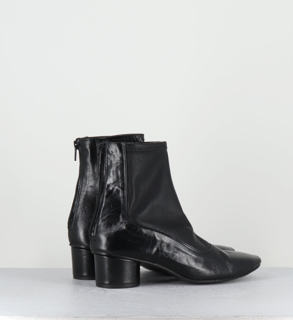 Bottines en cuir noir stretch - NANSOU NERO ELAST