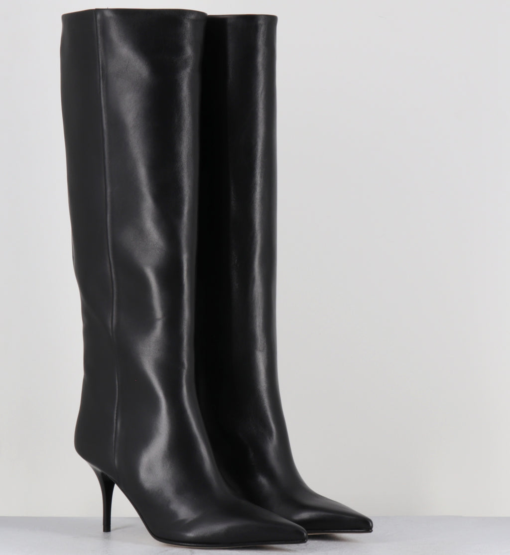 Bottes en cuir noir bout pointu - SICAR VIT SOFT NERO