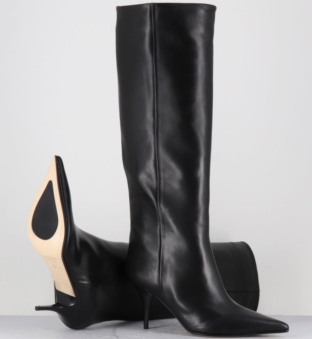 Bottes en cuir noir bout pointu - SICAR VIT SOFT NERO