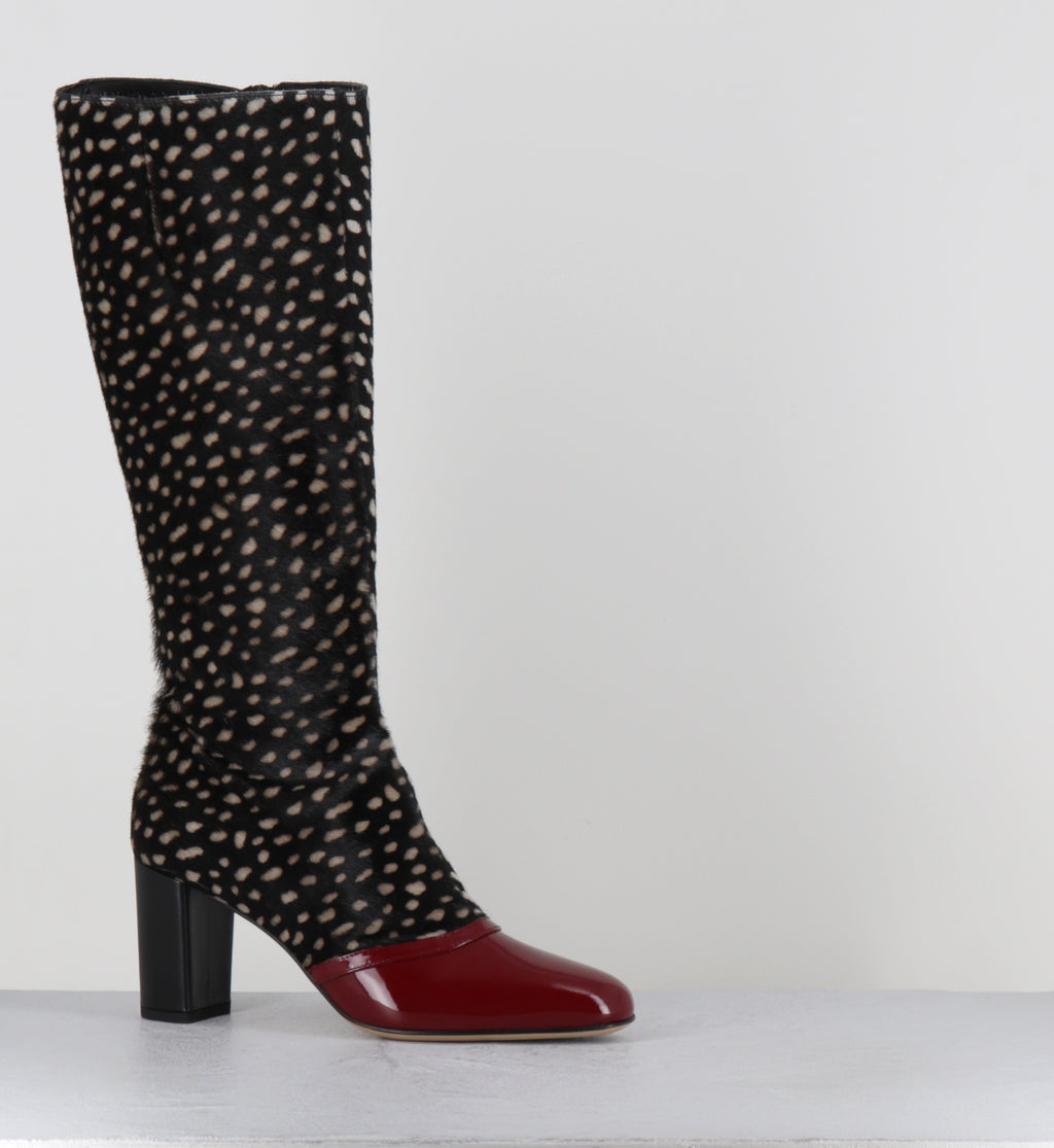 Bottes pony coccinelle bout vernis bordeaux- SARY VERNCILI FOSIS