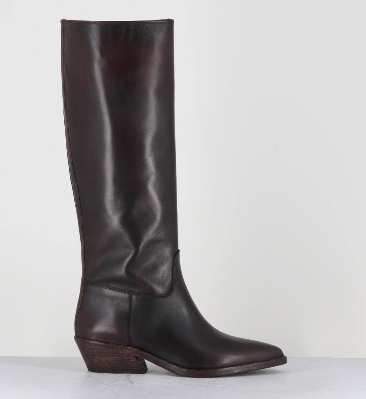 Bottes santiag cuir marron vintage - COLETTE ASPORT CHOCO