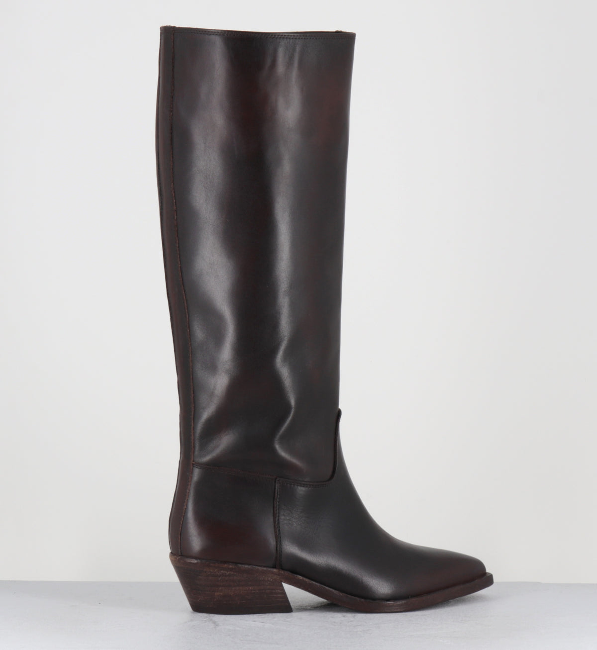 Bottes santiag cuir marron vintage - COLETTE ASPORT CHOCO